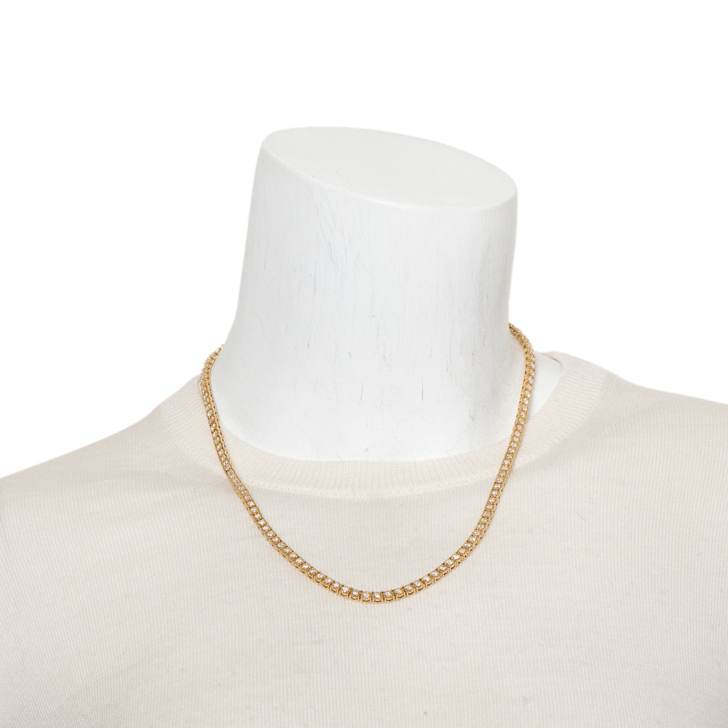 14k Yellow Gold 6.45 tcw. Diamond Tennis Necklace