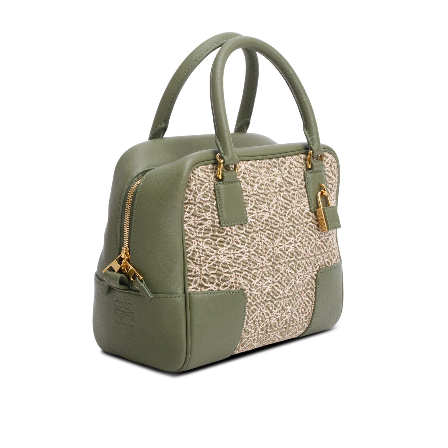 Loewe Green Jacquard Anagram Calfskin Amazona 19 Bag w/ Strap