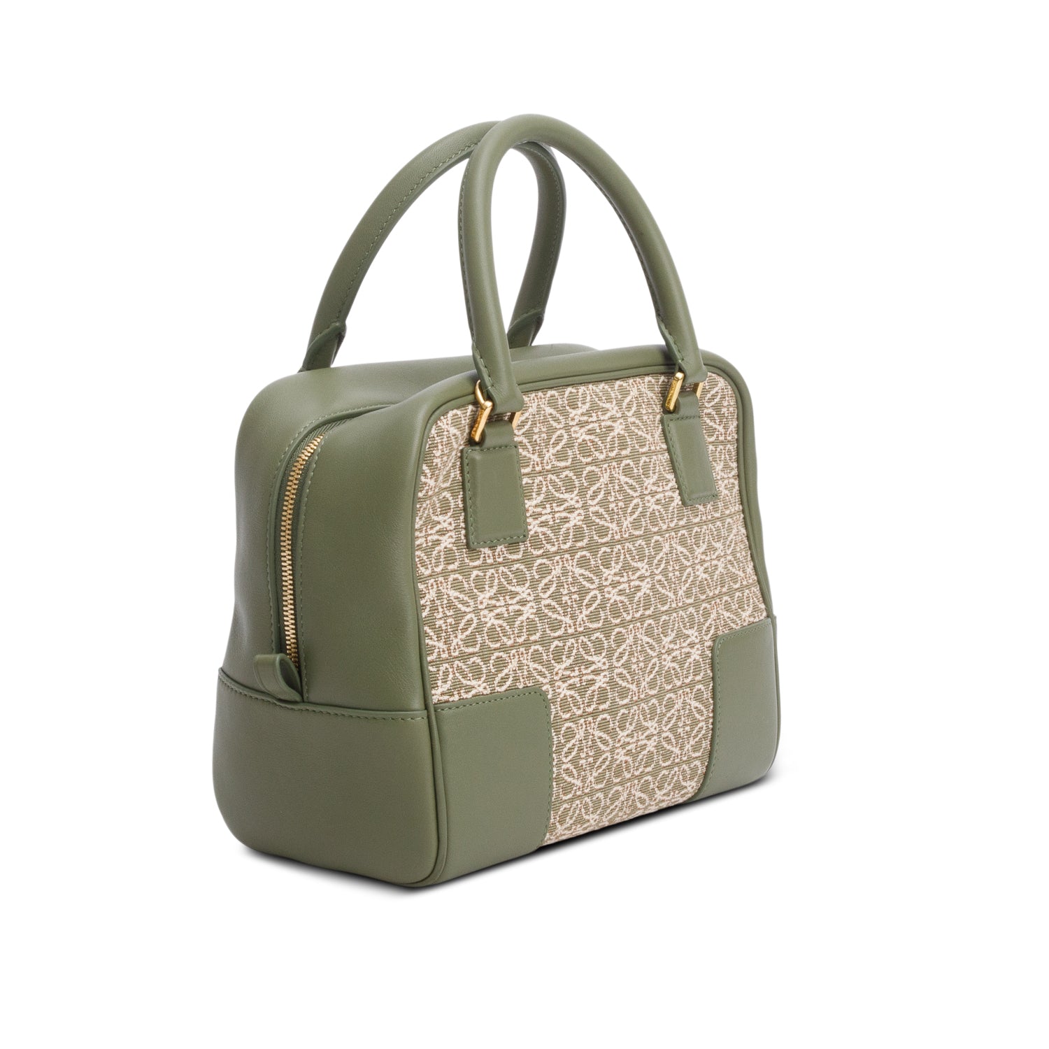 Loewe Green Jacquard Anagram Calfskin Amazona 19 Bag w/ Strap