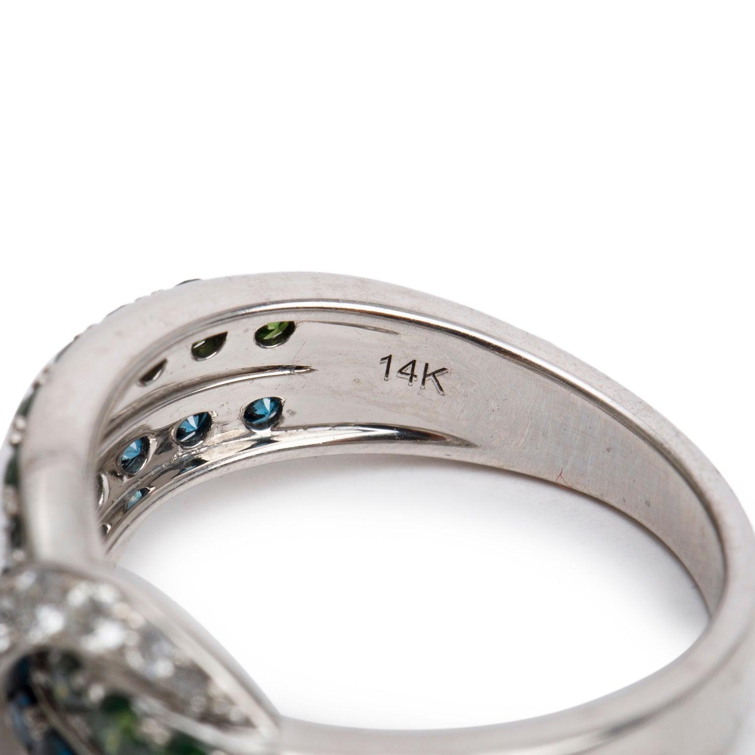 Effy 14k White Gold Multicolor Diamond Ring, Size 7