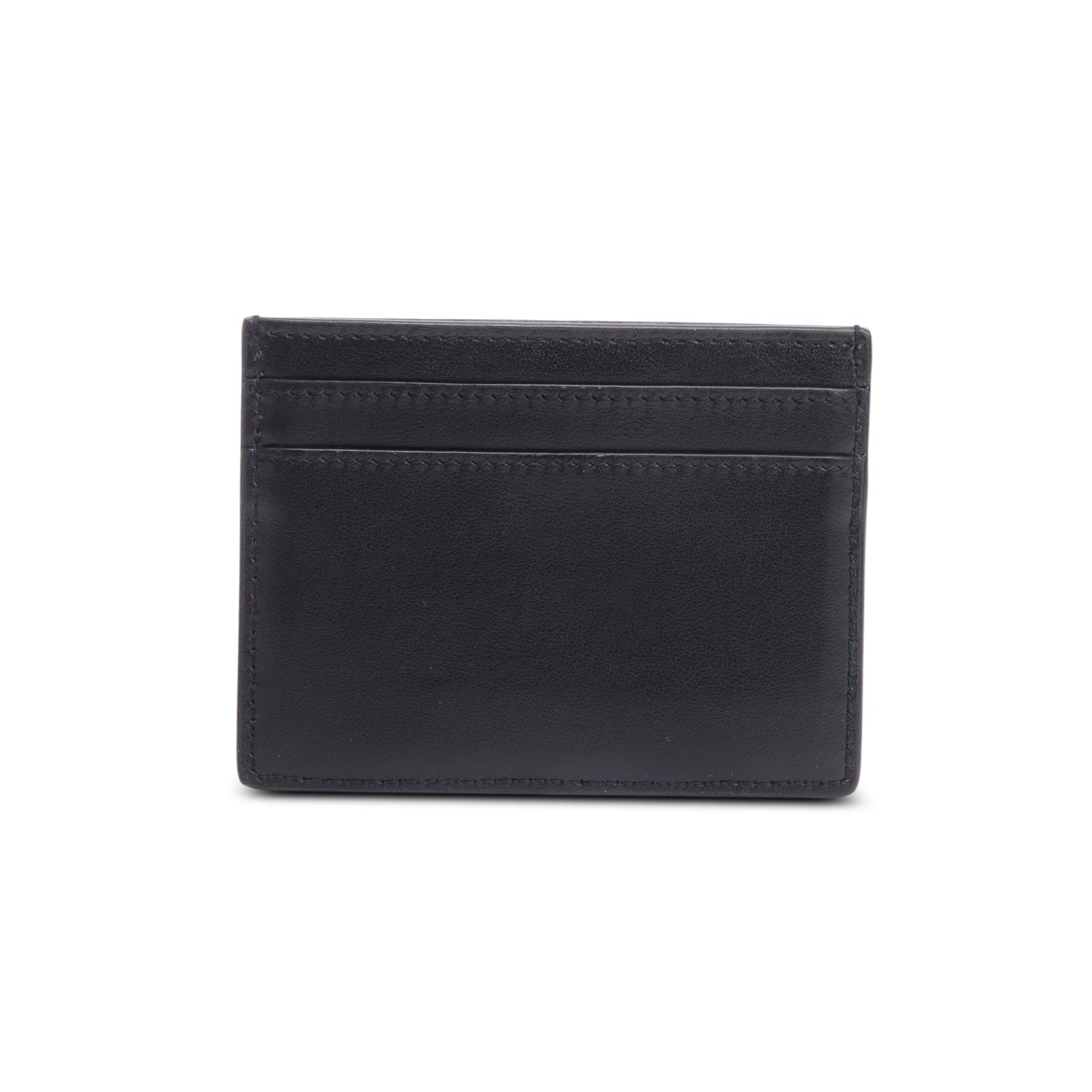 Saint Laurent Black Leather Studded Card Holder w/ Box