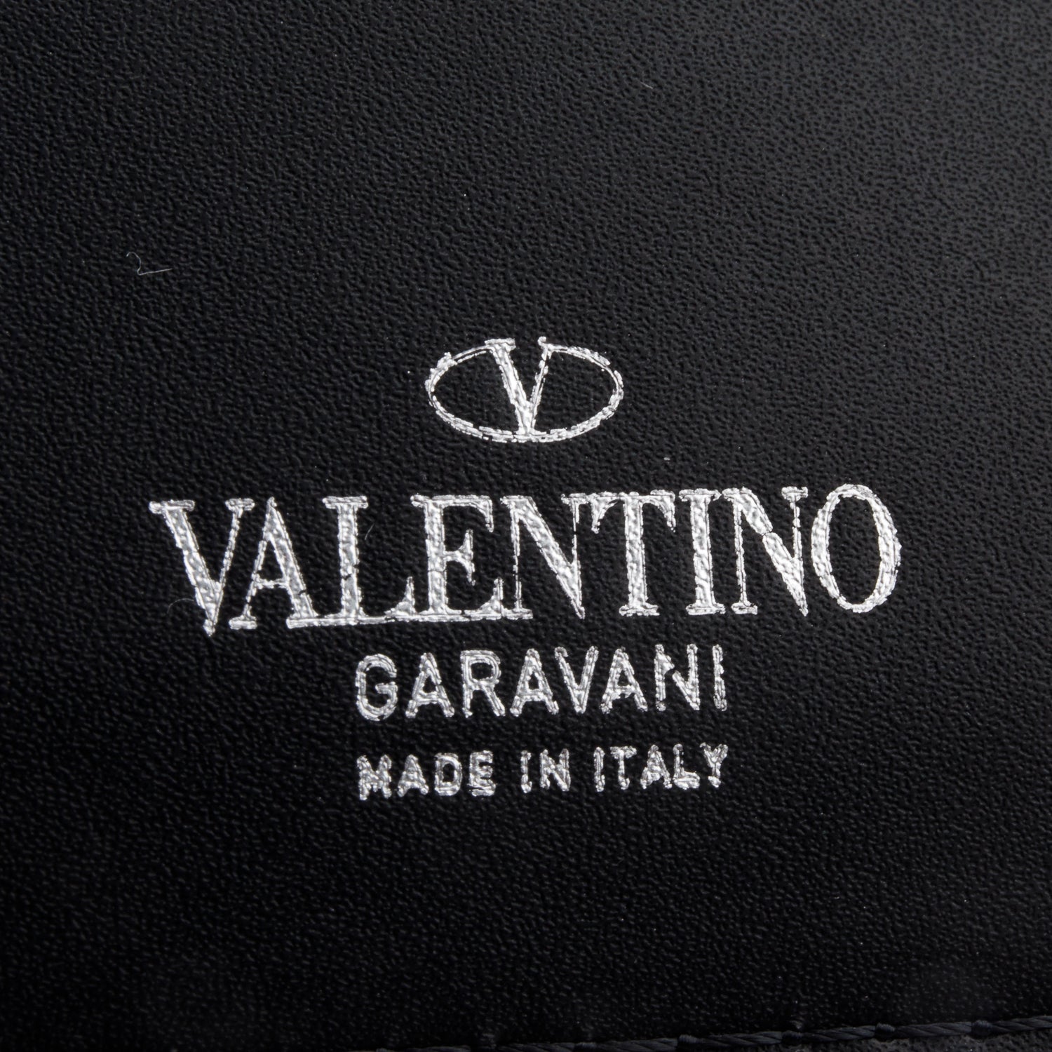Valentino Black Calfskin Leather VLTN Logo Bifold Wallet w/ Box