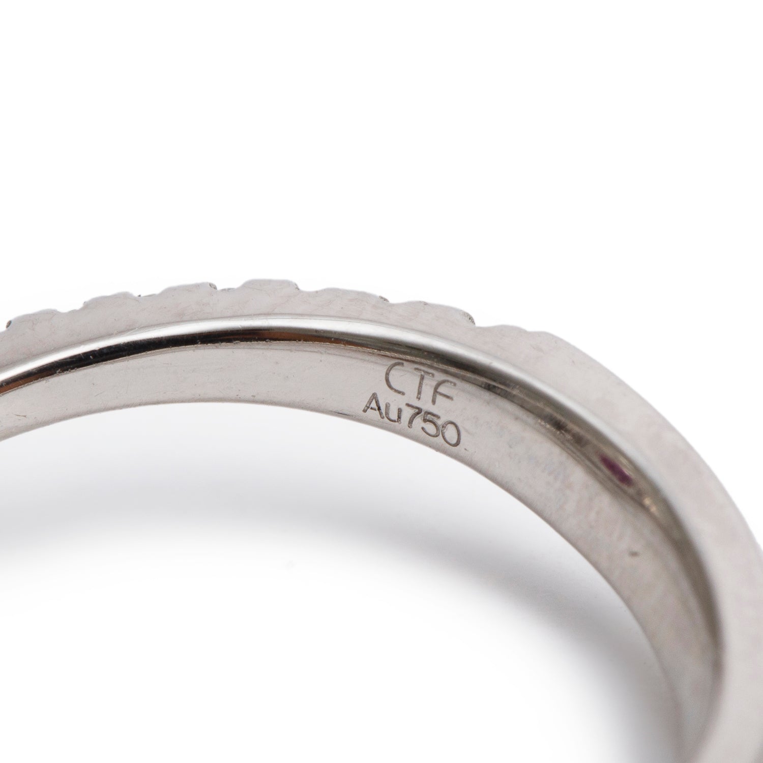 18k White Gold Ruby and Diamond Ring, Size 5.5