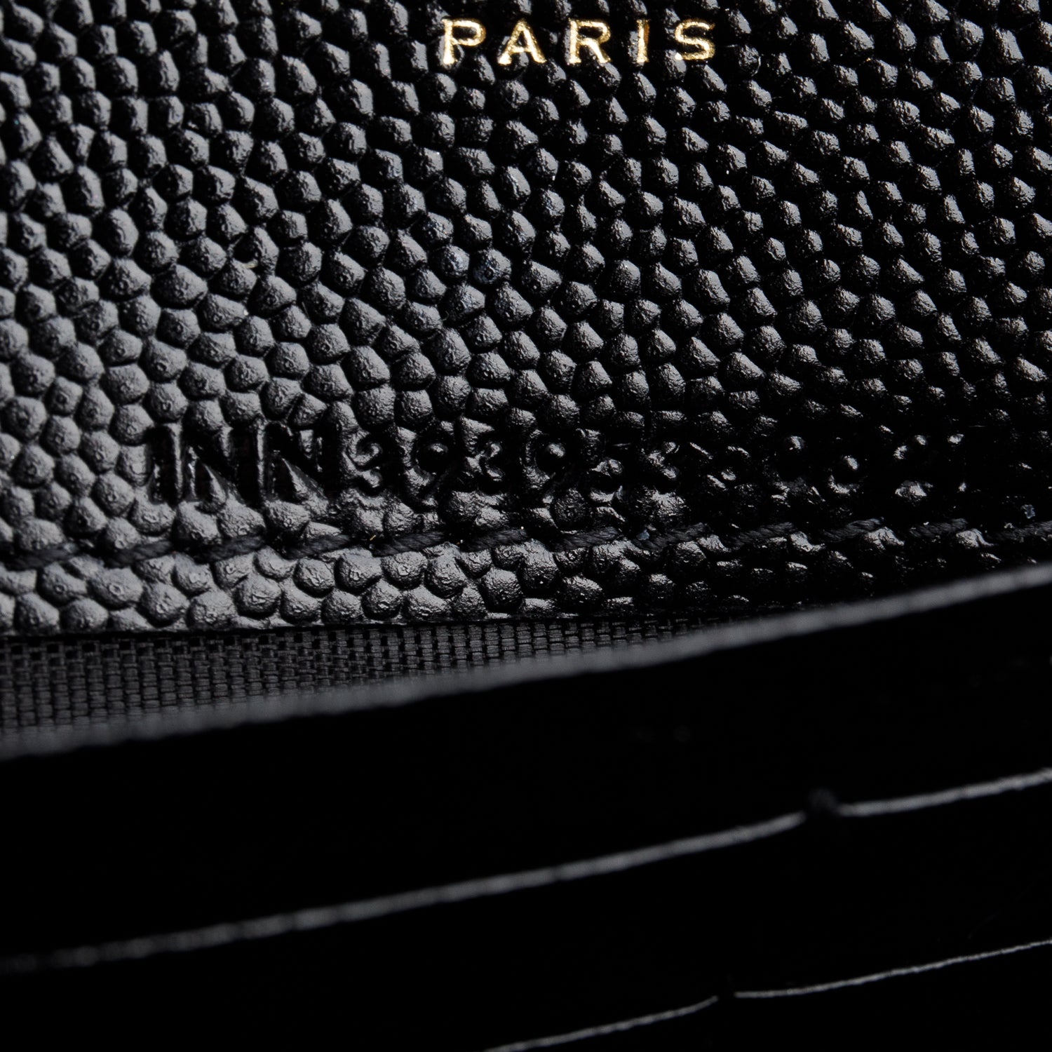 Saint Laurent 2021 Black Grain De Poudre Cassandre Envelope Chain Wallet w/ Box