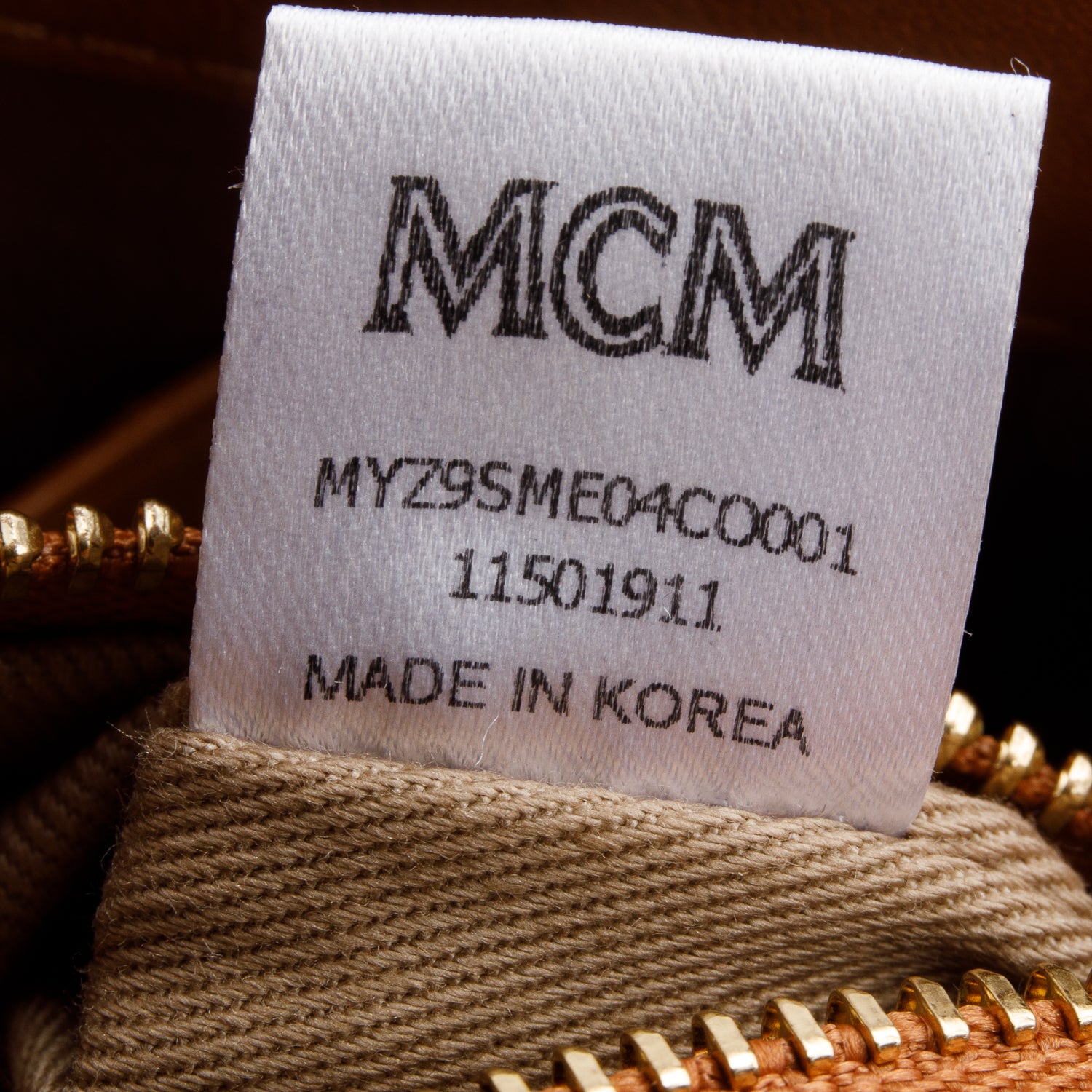 MCM Cognac Visetos Small Tracy Crossbody Bag