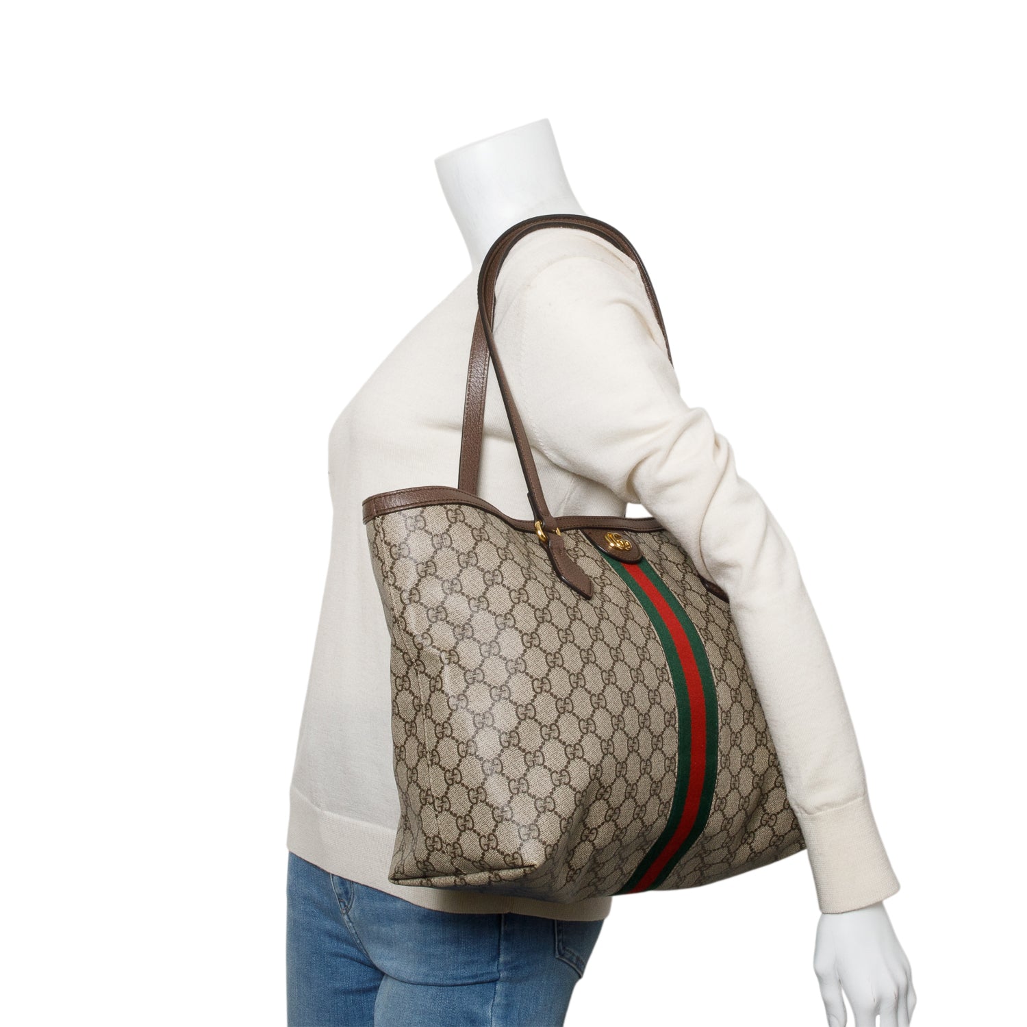 Gucci 2023 GG Supreme Monogram Large Ophidia Tote w/ Receipt