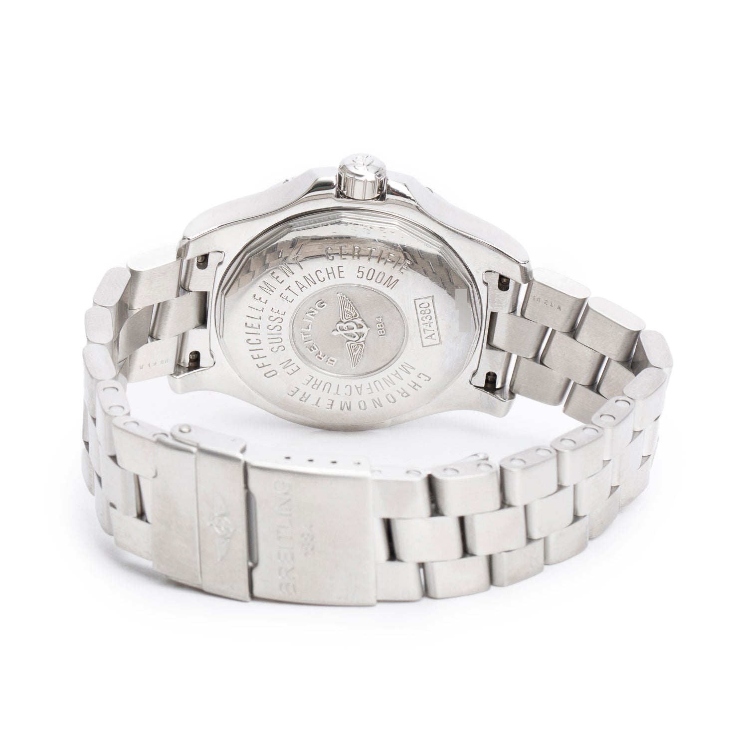 Breitling Stainless Steel Colt 41 MM Quartz Watch Black Dial A74380 w/ Box & Papers