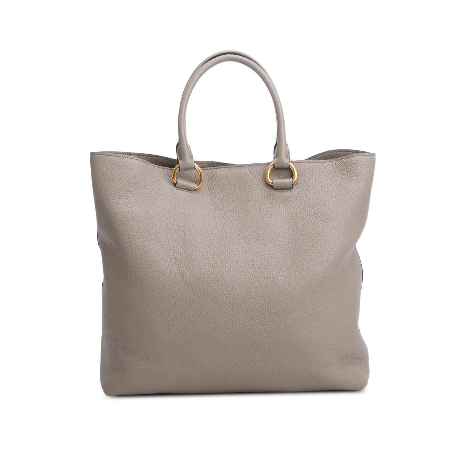 Prada Grey Vitello Phenix Convertible Shopper Tote w/ Strap