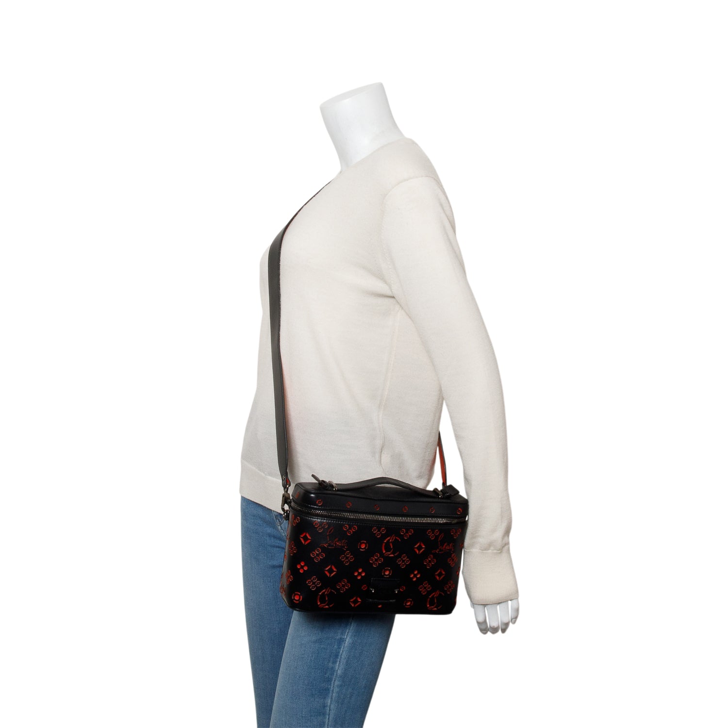 Christian Louboutin Black Calfskin Loubinthesky Kypipouch Messenger Bag