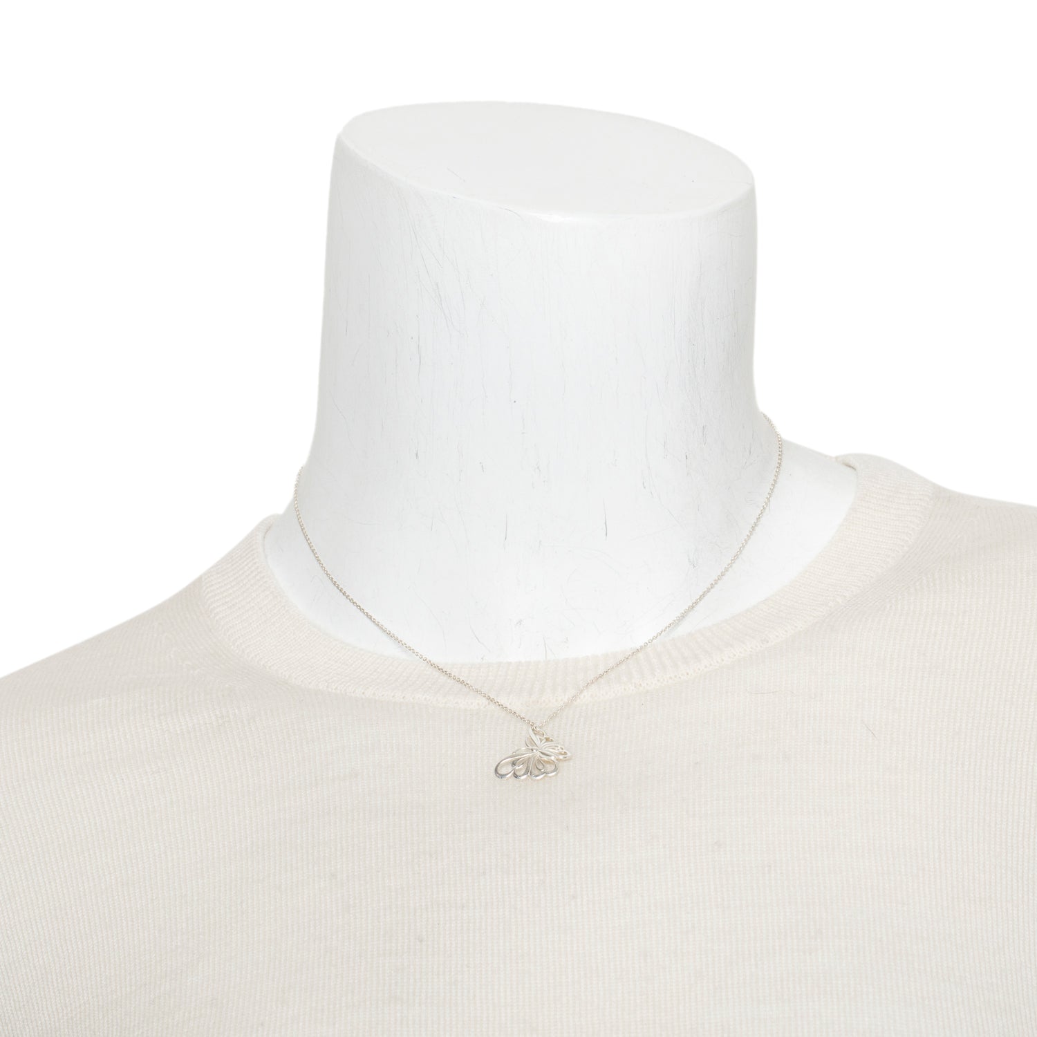 Tiffany & Co. Sterling Silver Stencil Butterfly Pendant Necklace