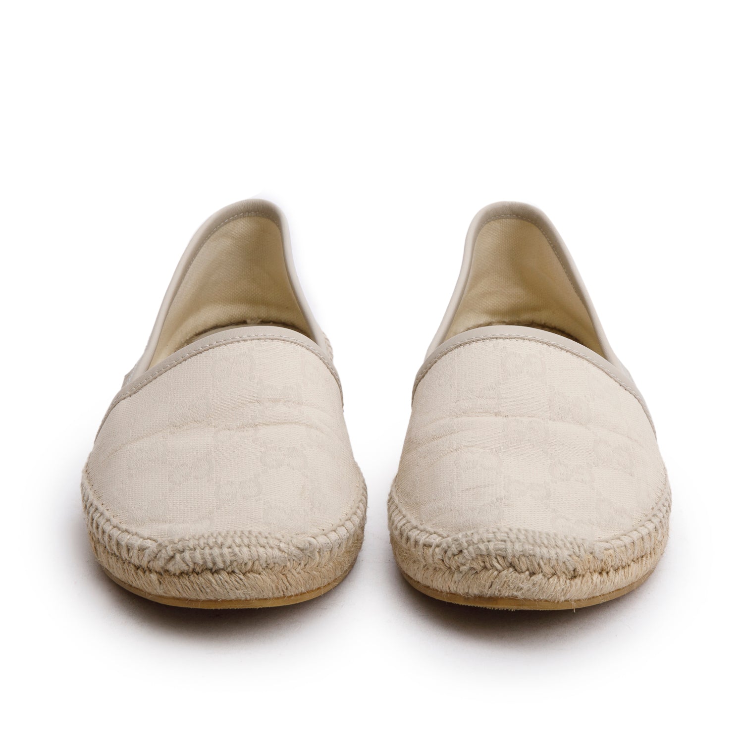 Gucci Grey GG Canvas Espadrille, Size 38 w/ Box