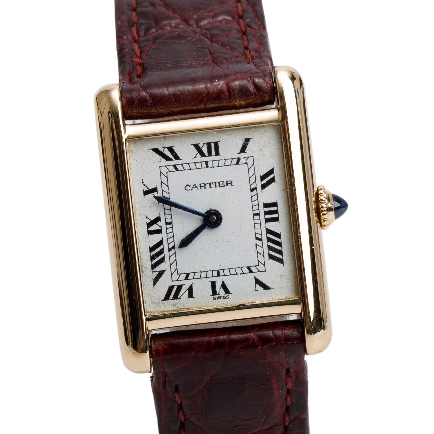 Cartier Vintage 18k Yellow Gold Tank Louis Manual Watch, Small Model