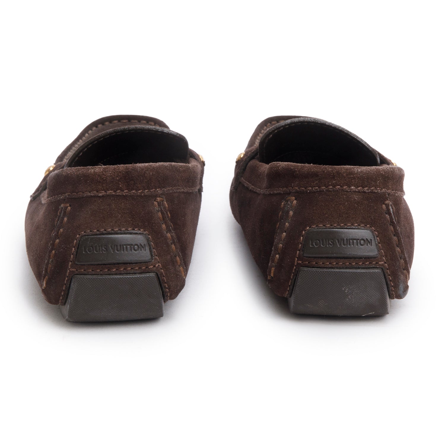 Louis Vuitton Brown Suede Monte Carlo Moccasin Loafers, Size 38