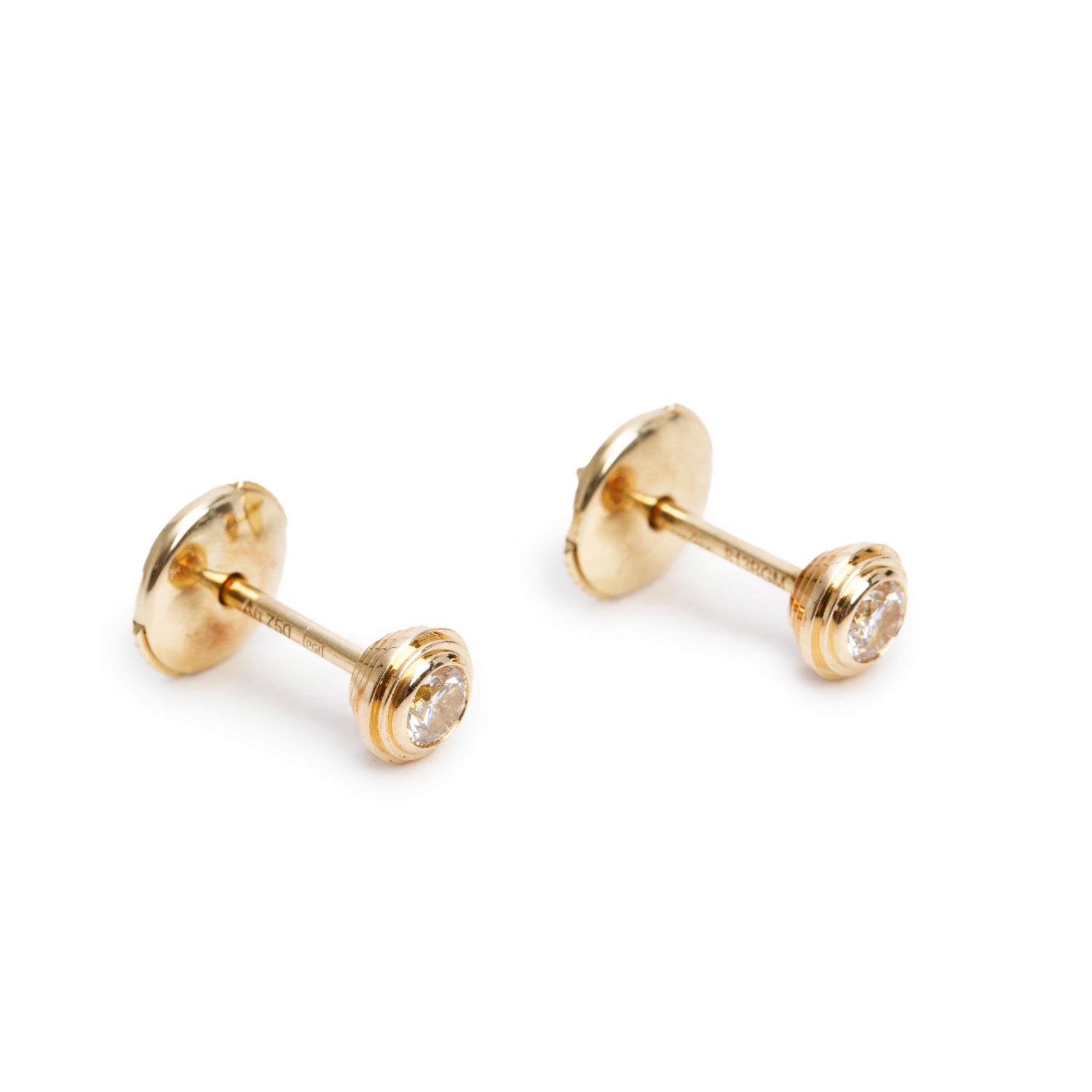 Cartier 2024 18k Yellow Gold Diamond D'Amour Stud Earrings, Small Model w/ Box, Receipt & Certificate