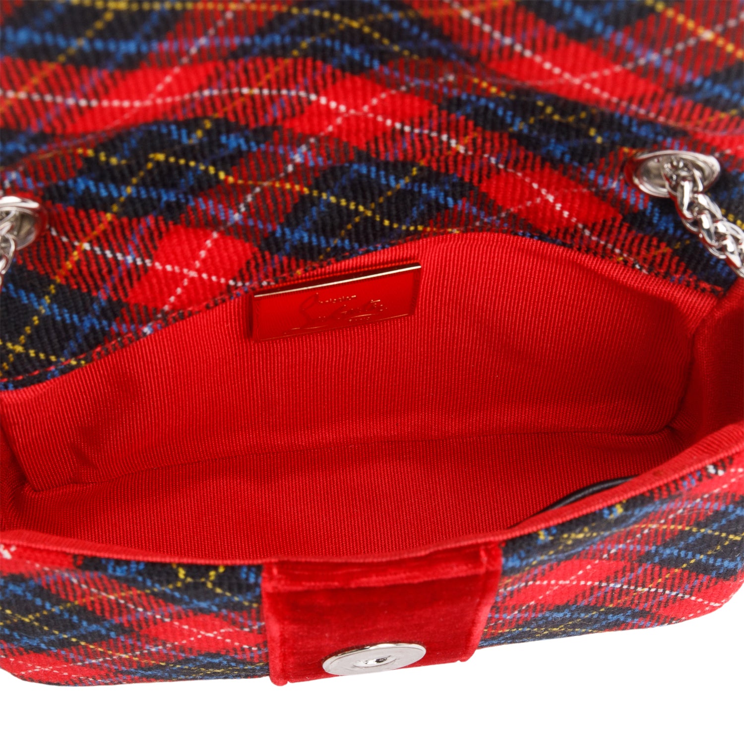Christian Louboutin Plaid Wool Sweet Charity Crossbody Bag