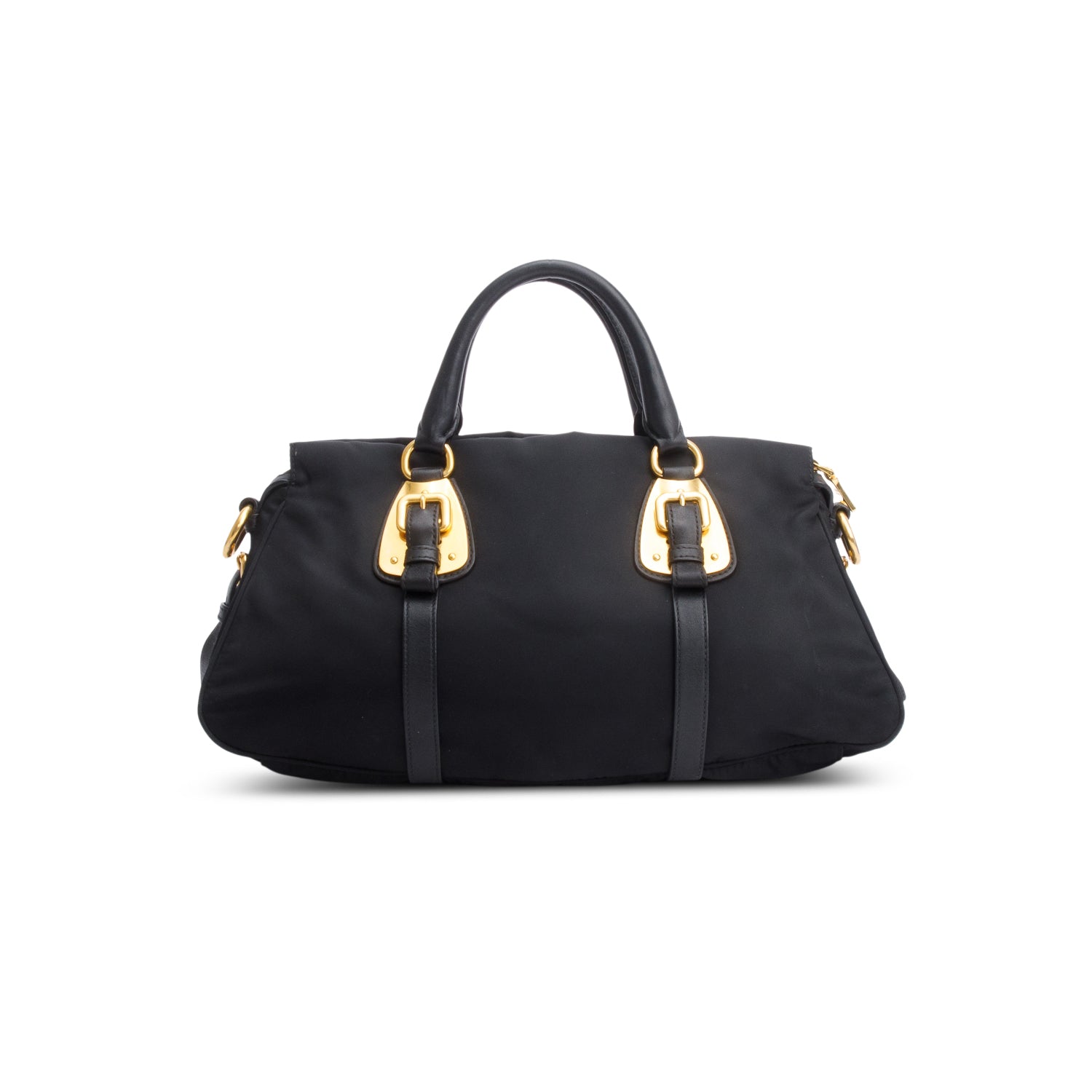 Prada Black Nylon Tessuto Soft Calf Handle Bag