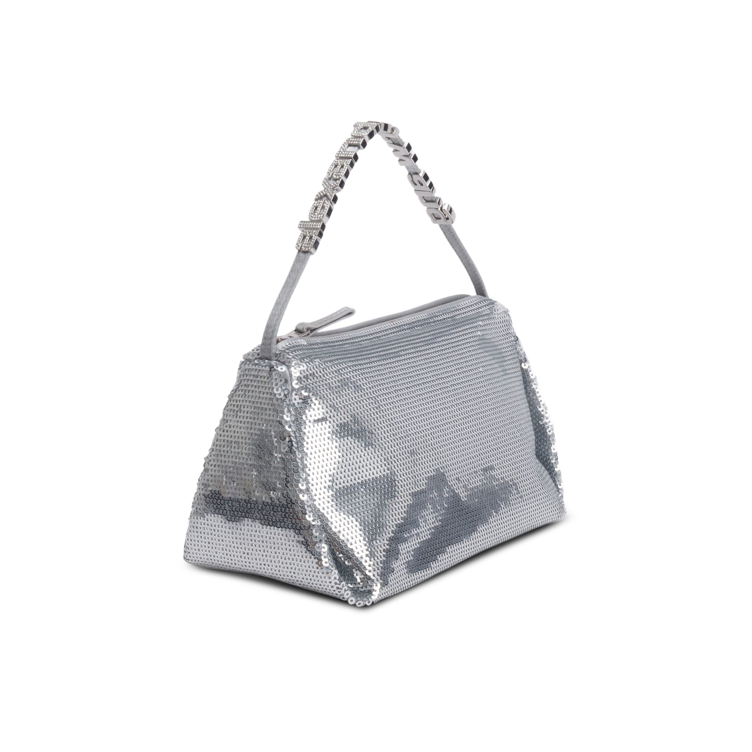 Alexander Wang Silver Sequin Micro Marquess Hand Bag