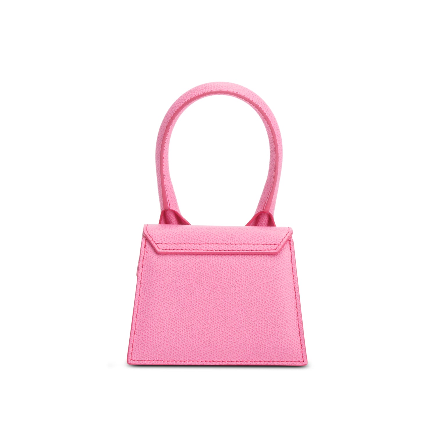 Jacquemus Pink Embossed Calfskin Leather Mini Signature Le Chiquito Handle Bag w/ Strap