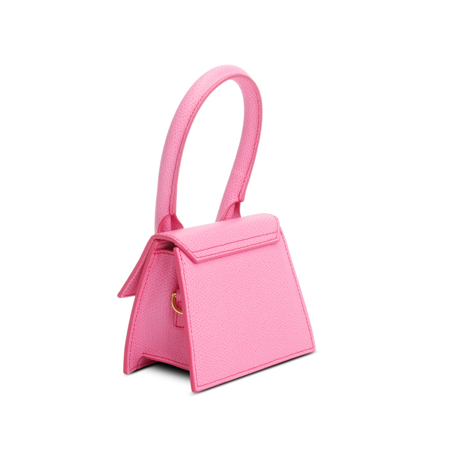 Jacquemus Pink Embossed Calfskin Leather Mini Signature Le Chiquito Handle Bag w/ Strap