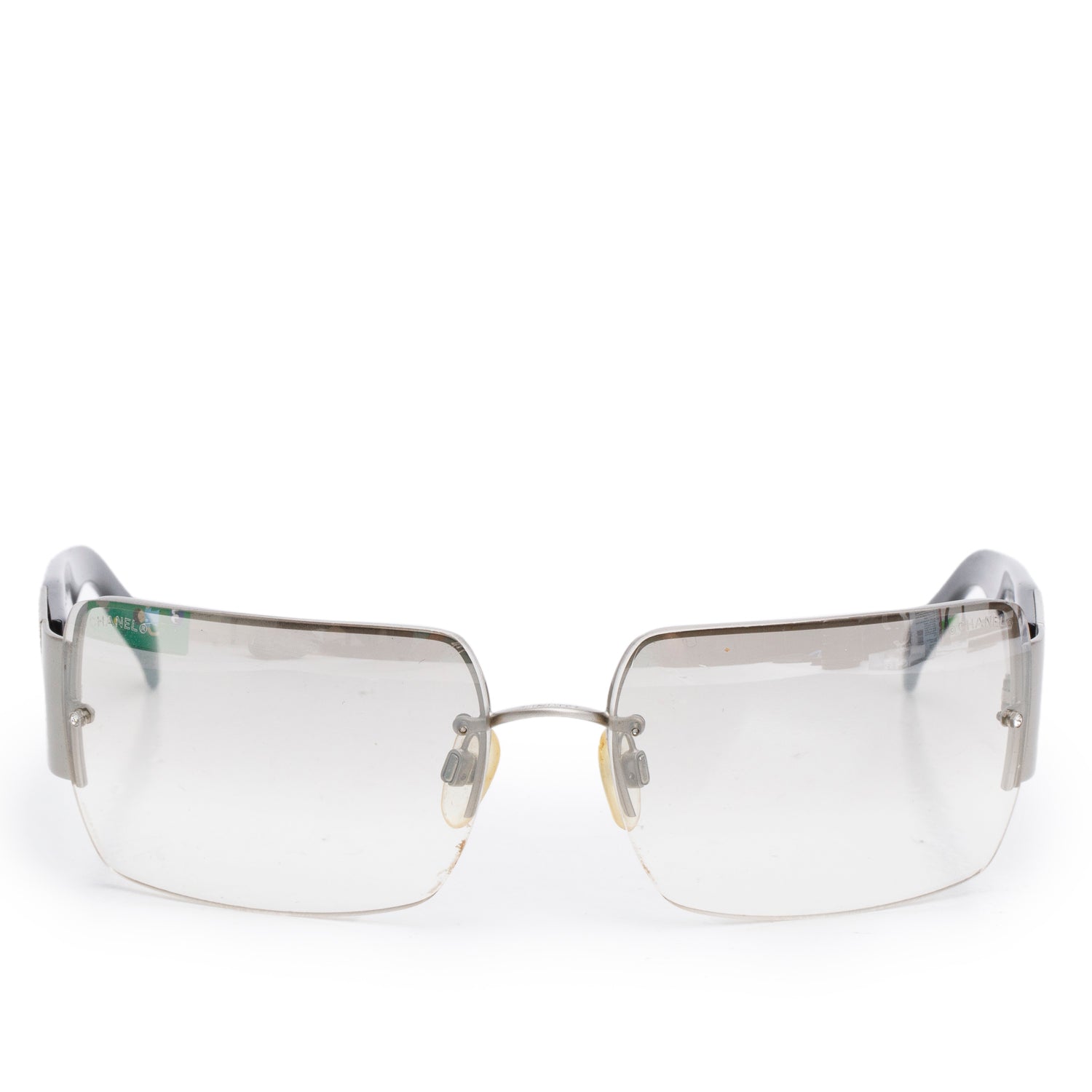 Chanel 4095-5 Crystal CC Logo Shield Sunglasses w/ Case