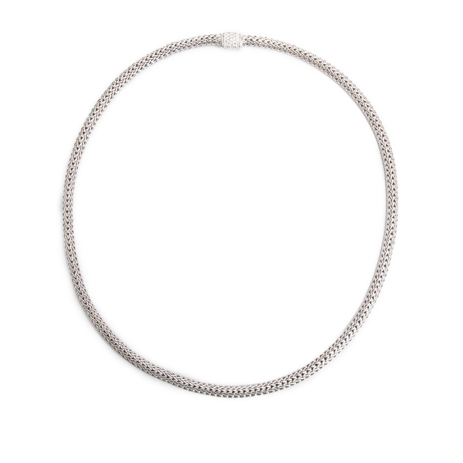 John Hardy Sterling Silver Diamond 5 MM Icon Chain Necklace
