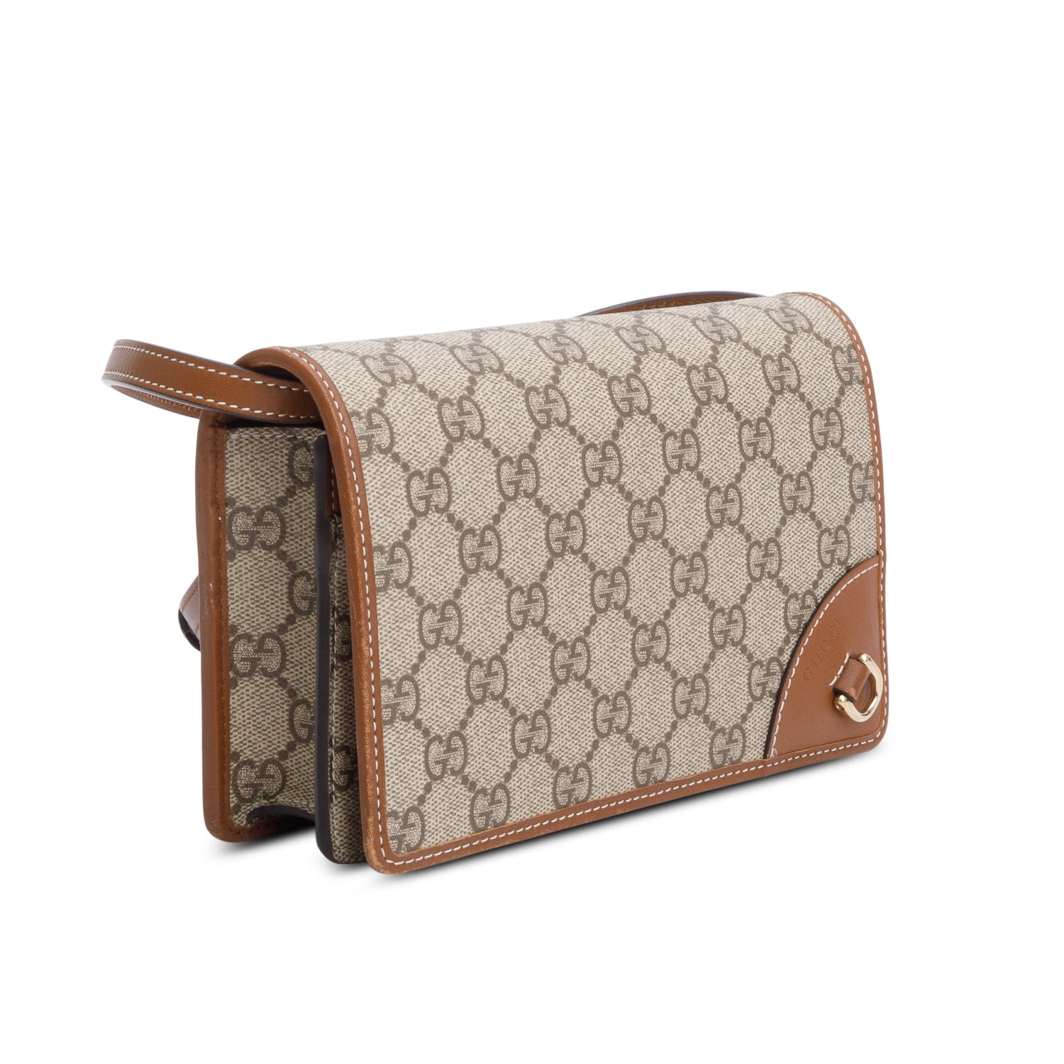 Gucci Brown GG Emblem Wallet w/ Strap & Box