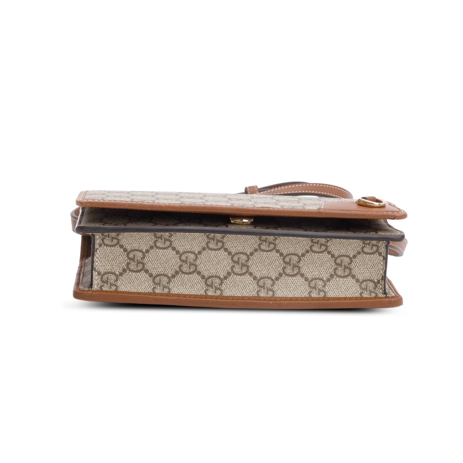 Gucci Brown GG Emblem Wallet w/ Strap & Box