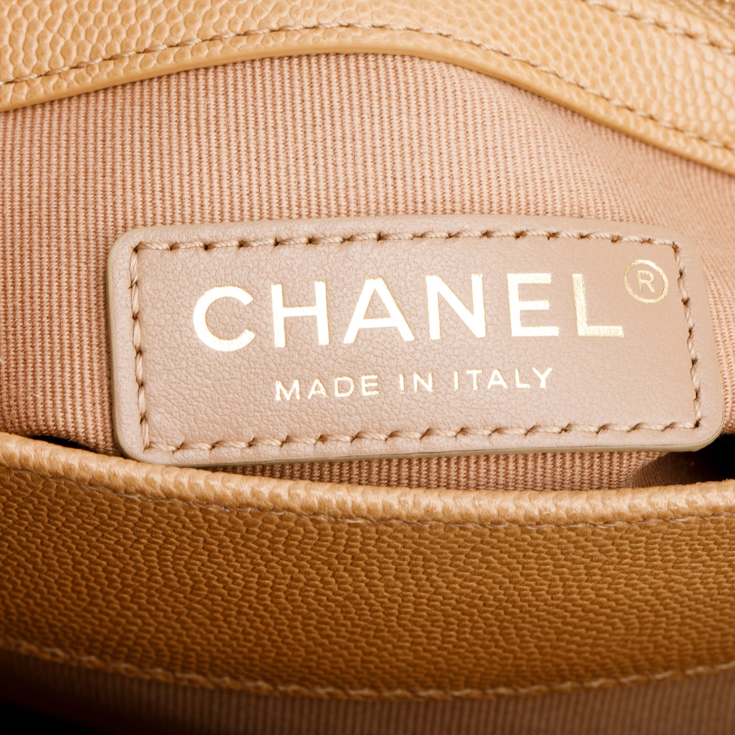 Chanel 2021 Beige Caviar Mini Messenger Bag w/ Box & Receipt