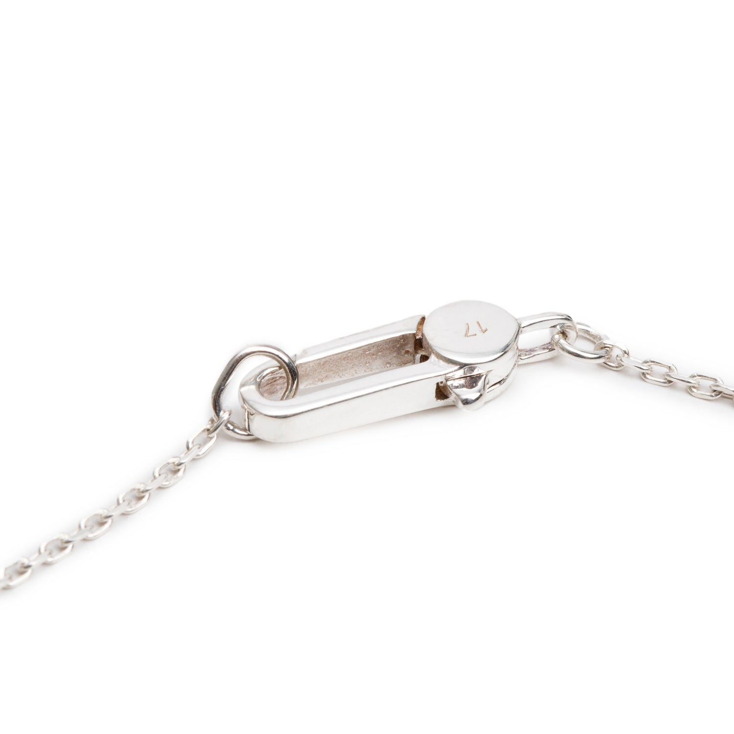 Gucci Sterling Silver Trademark Heart Bracelet, Size 17 w/ Box