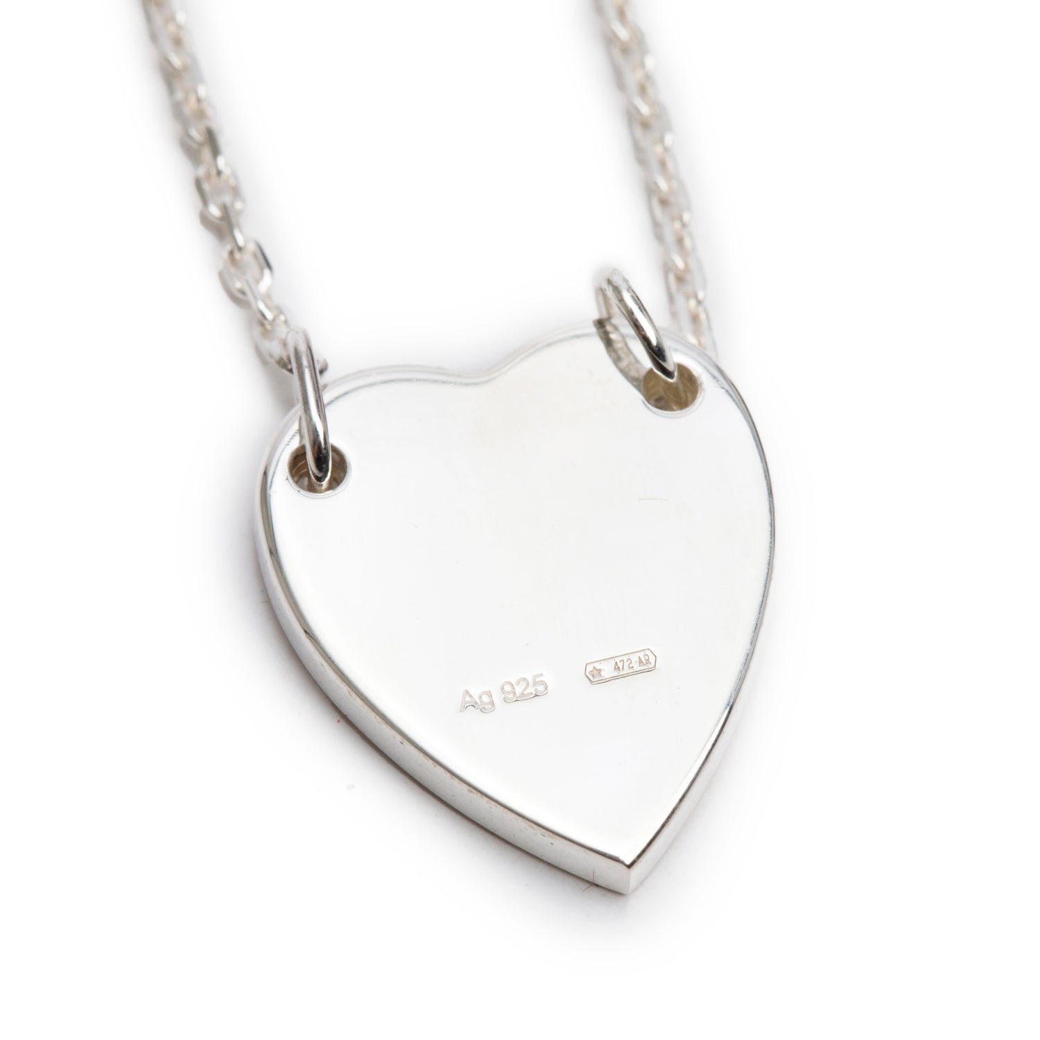 Gucci Sterling Silver Trademark Heart Bracelet, Size 17 w/ Box