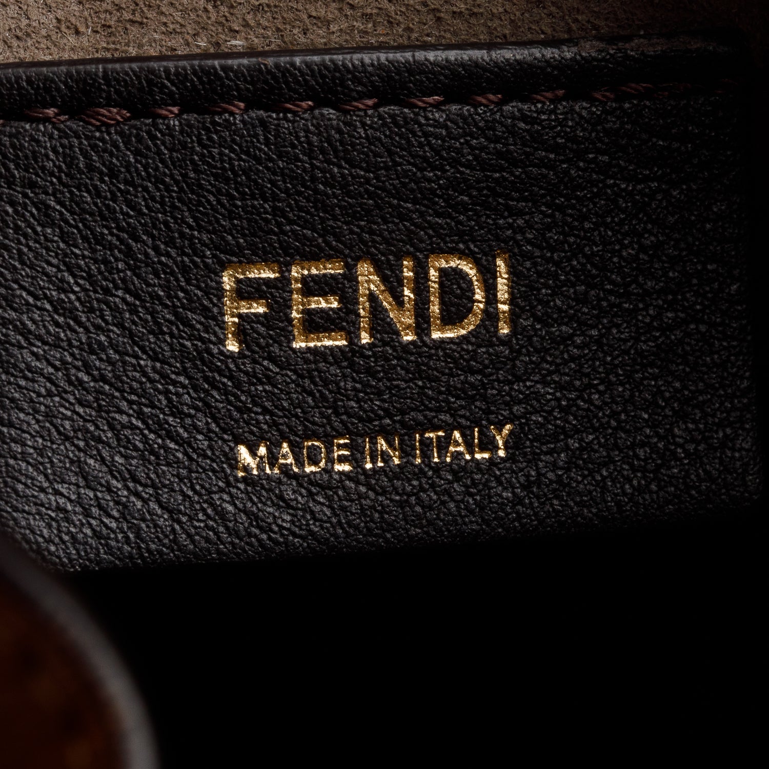 Fendi 2021 Brown Vitello Fendi Logo Embossed Mini Mon Tresor Bucket Bag w/ Box & Receipt