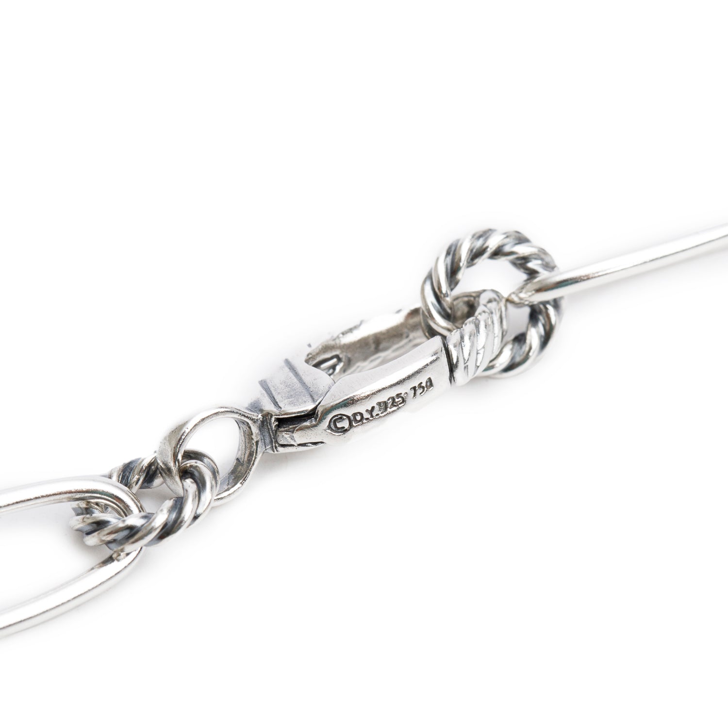 David Yurman Sterling Silver & 18k Yellow Oval Chain Link Cable Necklace