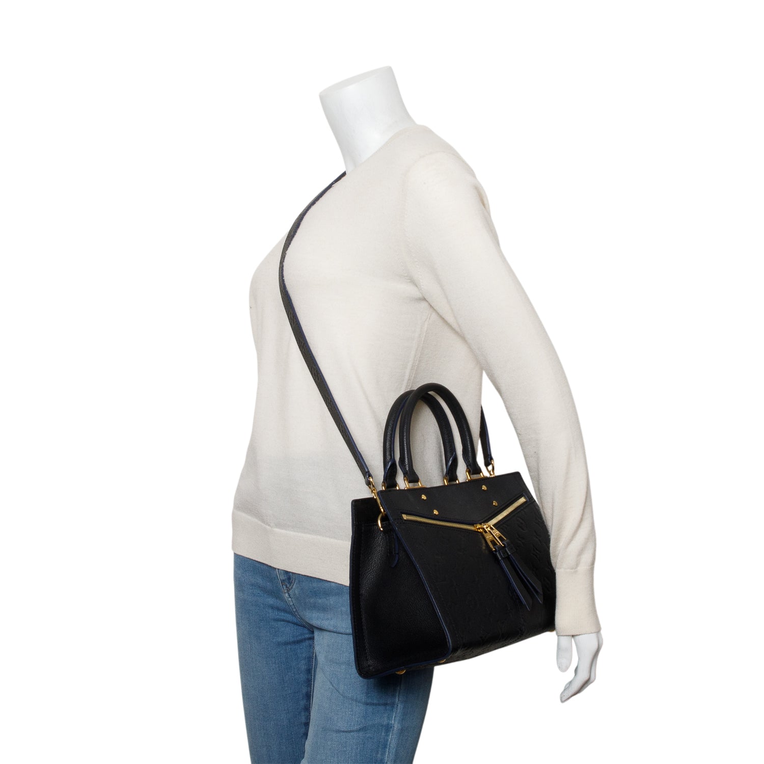 Louis Vuitton Navy Leather Empreinte Sully PM w/ Strap