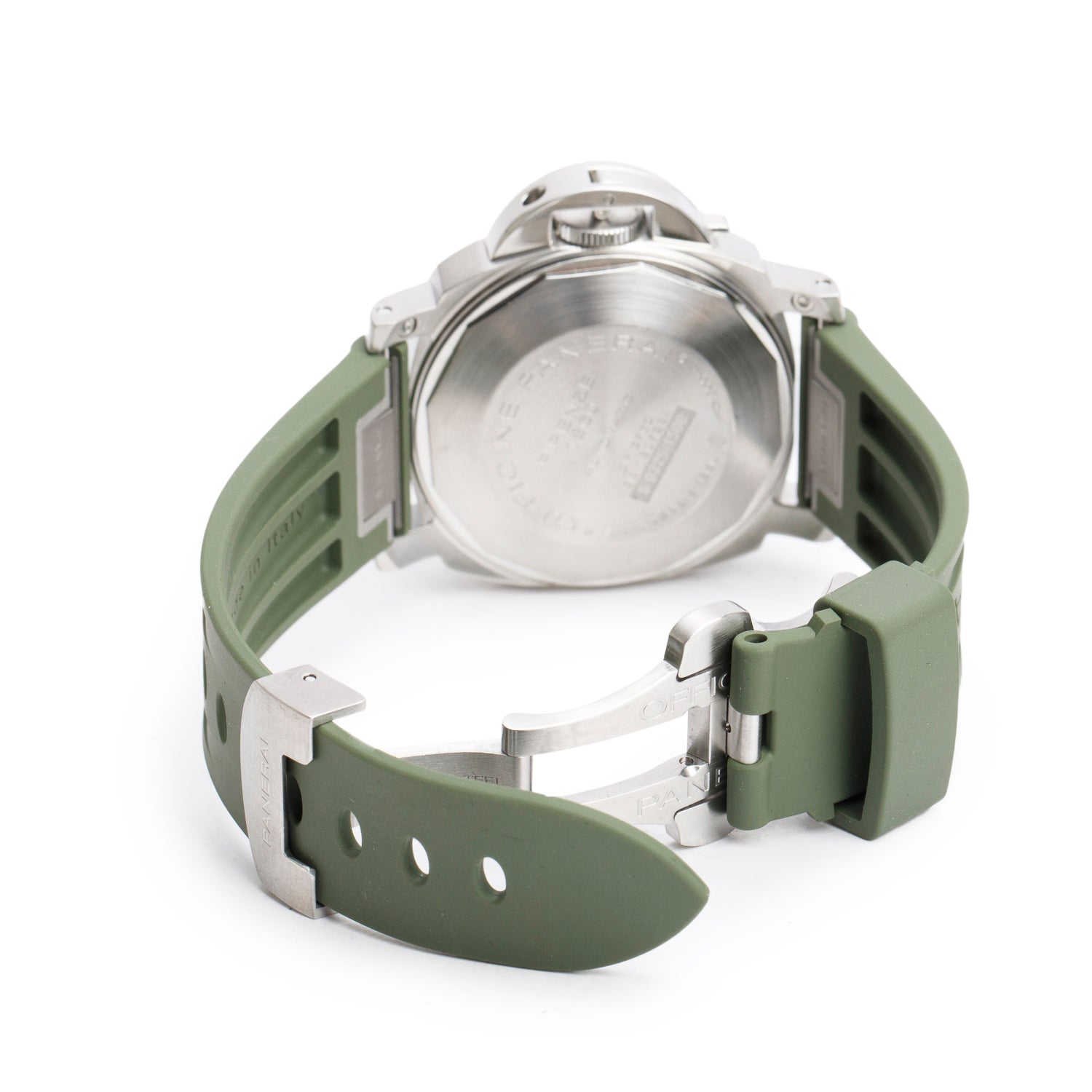 Panerai Stainless Steel Luminor Marina 40 MM Automatic Watch Black Dial PAM00048 w/ Box, Papers & Extra Leather Strap