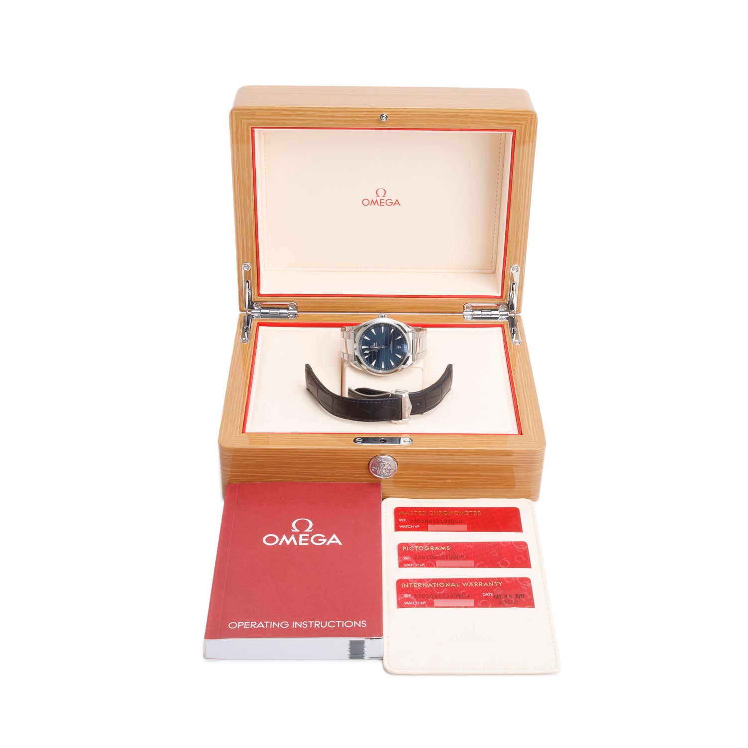 Omega 2022 Stainless Steel Seamaster Aqua Terra Co-Axial Master Chronometer 41 MM Automatic Watch Blue Dial w/ Box, Papers & Extra Strap