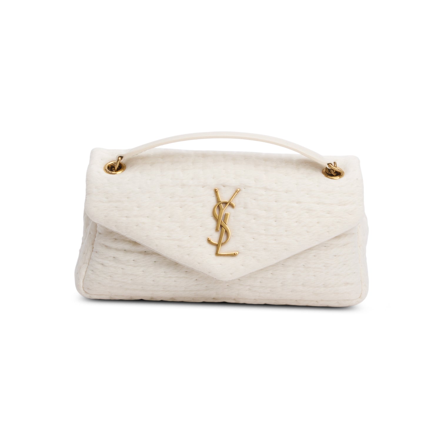 Saint Laurent 2023 White Organza Small Calypso Bag