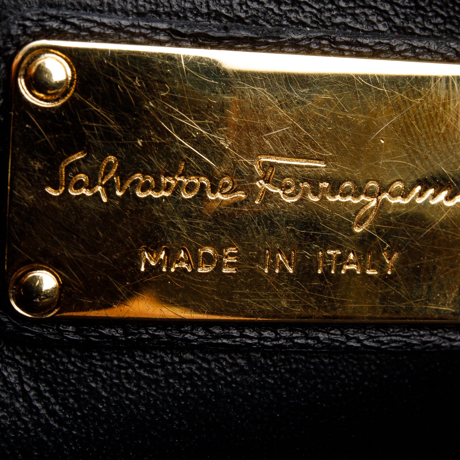 Ferragamo Black Calfskin Abbey Shoulder Bag