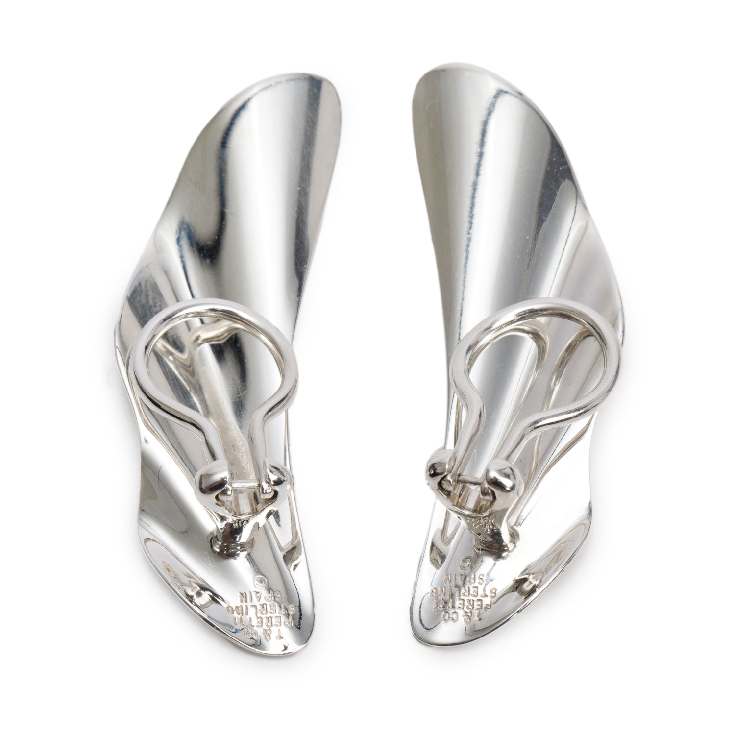 Tiffany & Co. Elsa Peretti Sterling Silver Small High Tide Clip-On Earrings