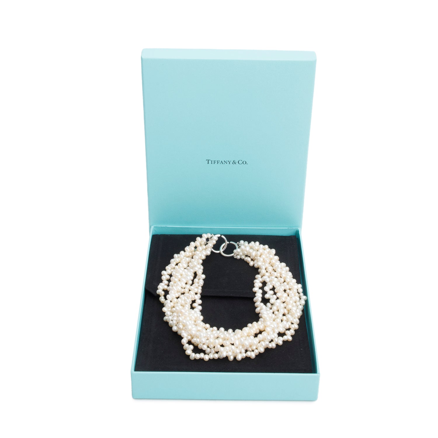 Tiffany & Co. Paloma Picasso Sterling Silver Torsade Pearl Necklace w/ Box