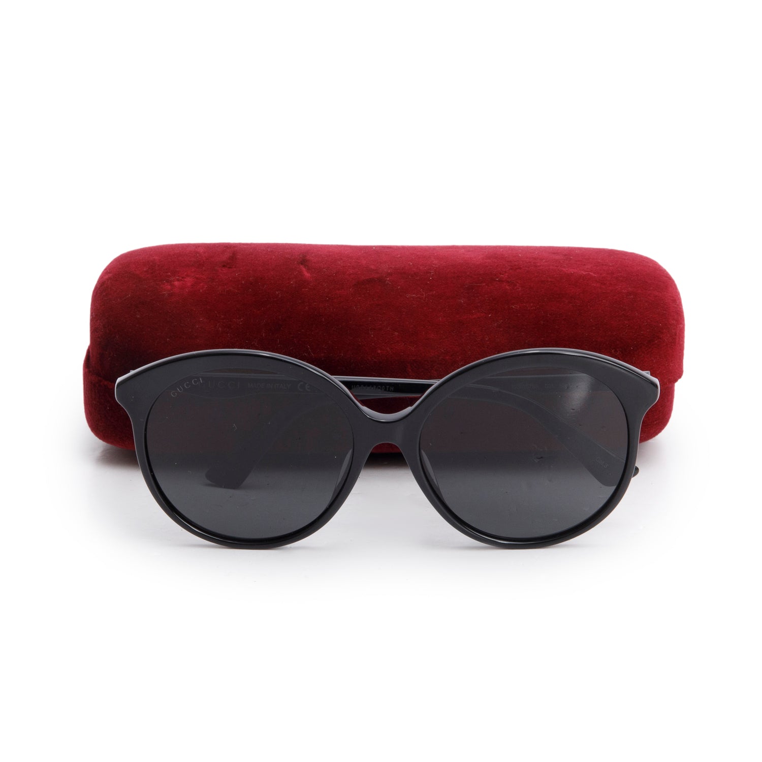 Gucci GG0257SA Black Acetate Oversized Round Sunglasses w/ Case