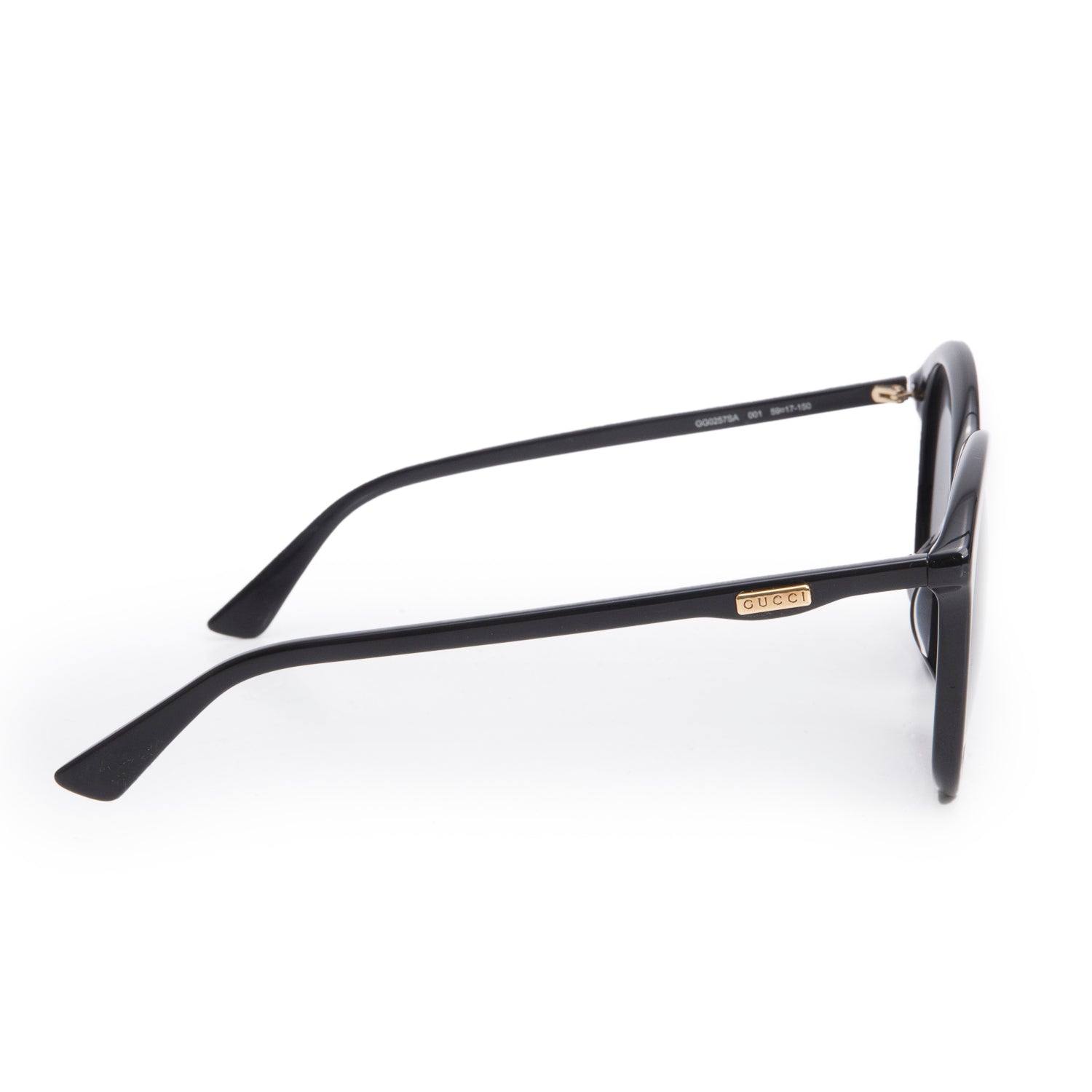 Gucci GG0257SA Black Acetate Oversized Round Sunglasses w/ Case