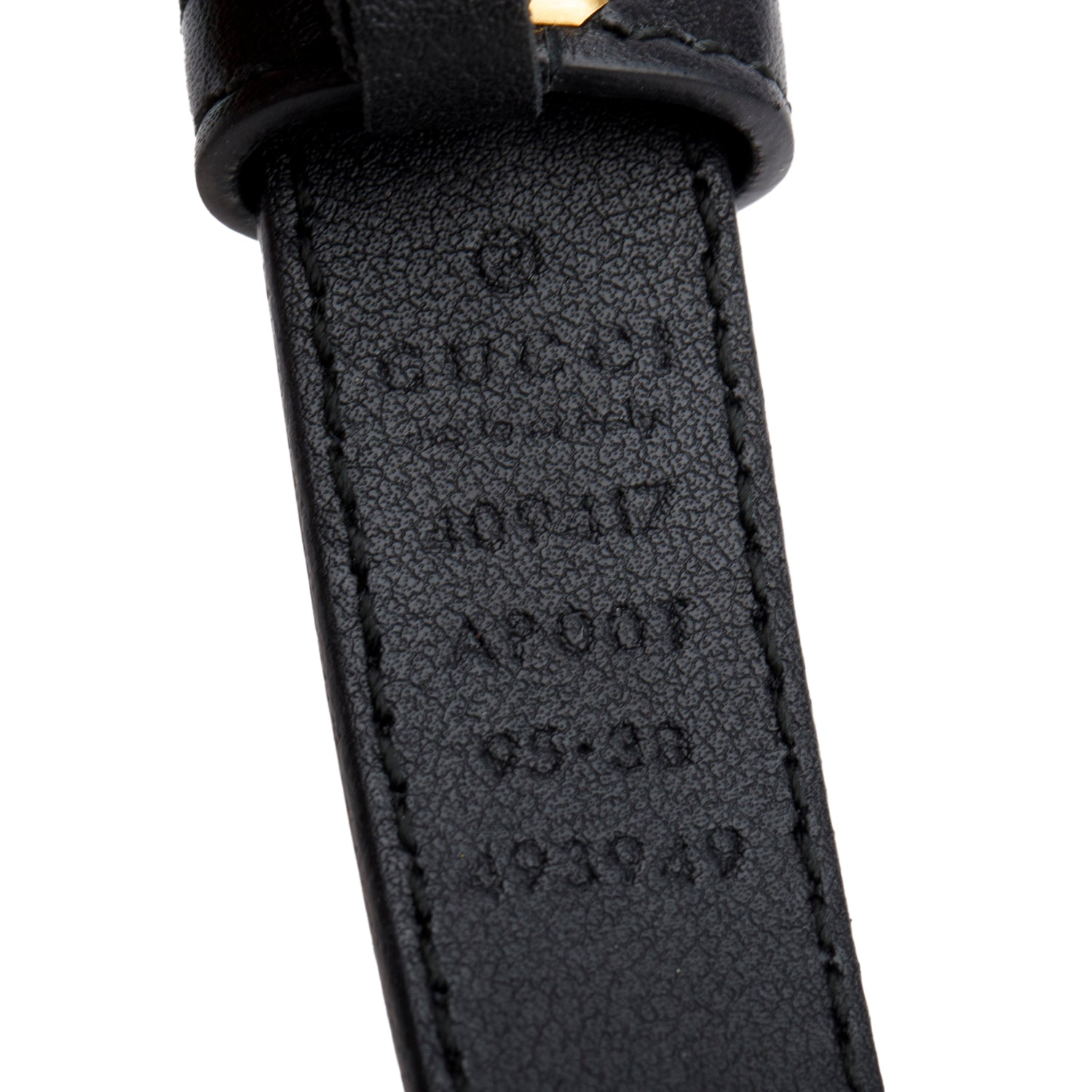 Gucci Black Leather GG Marmont Thin Belt, 95 38