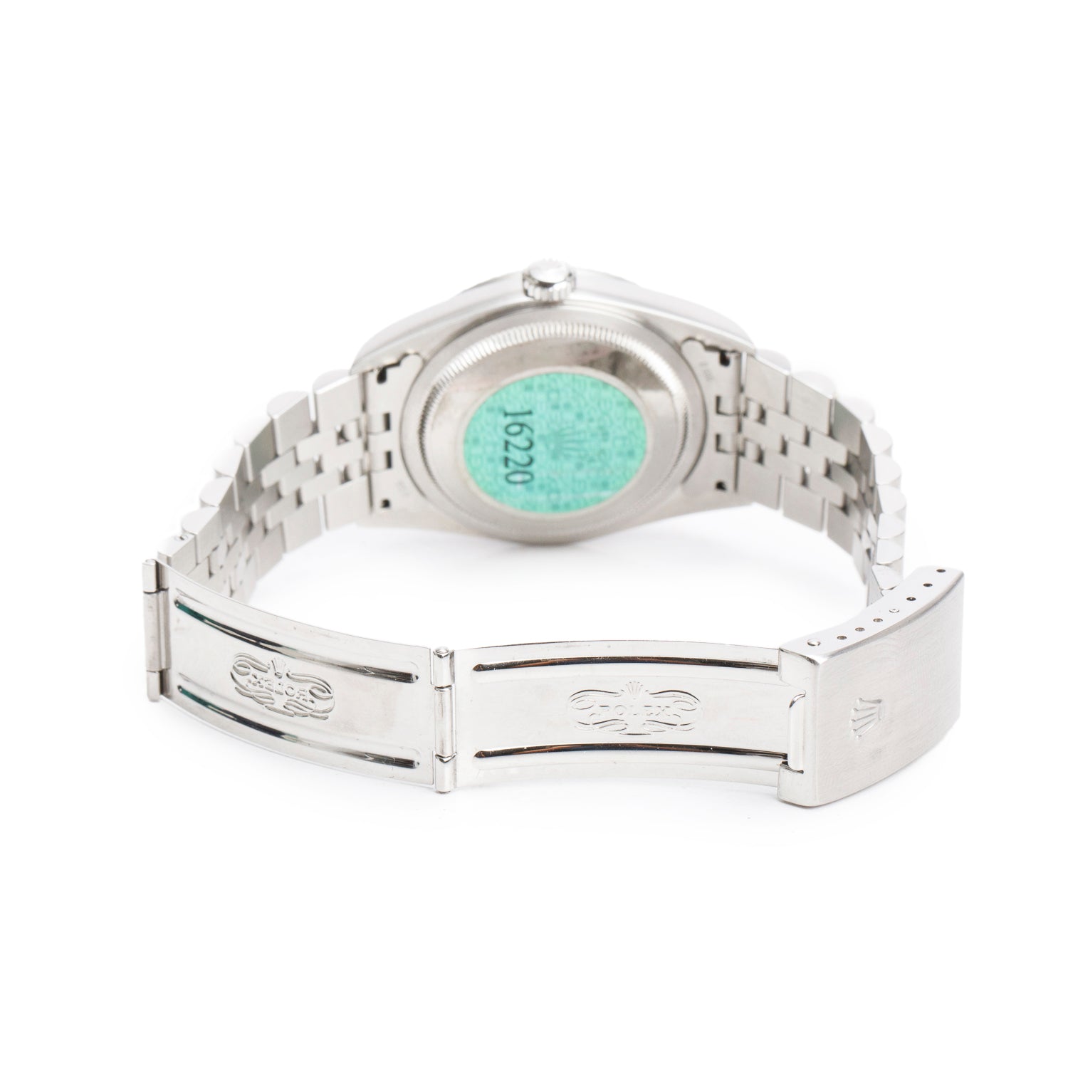 Rolex Stainless Steel Datejust 36 MM Automatic Watch Blue Dial 16220 w/ Box & Papers