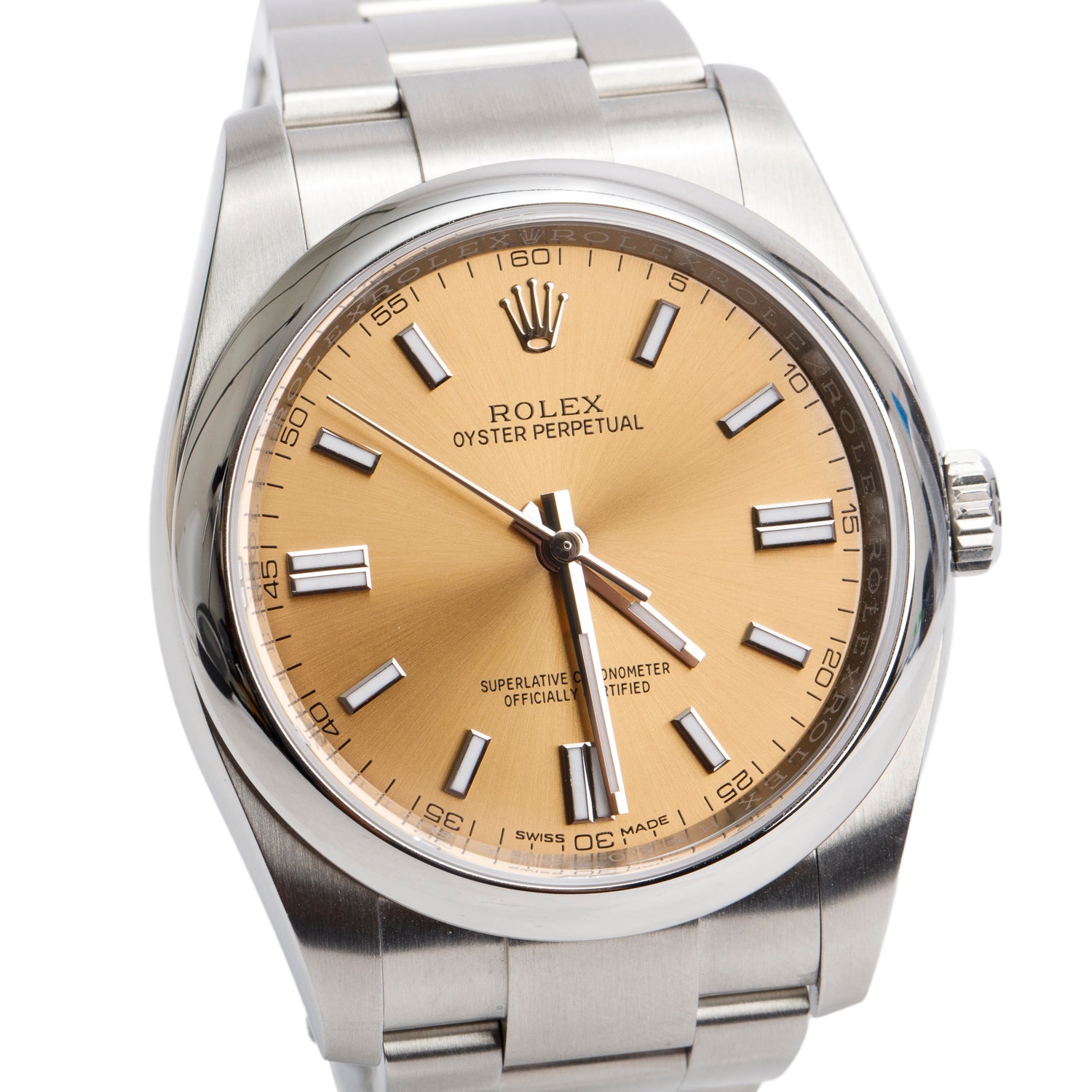 Rolex Stainless Steel Oyster Perpetual 36 MM Watch White GrapeDial 116000 w/ Box & Papers