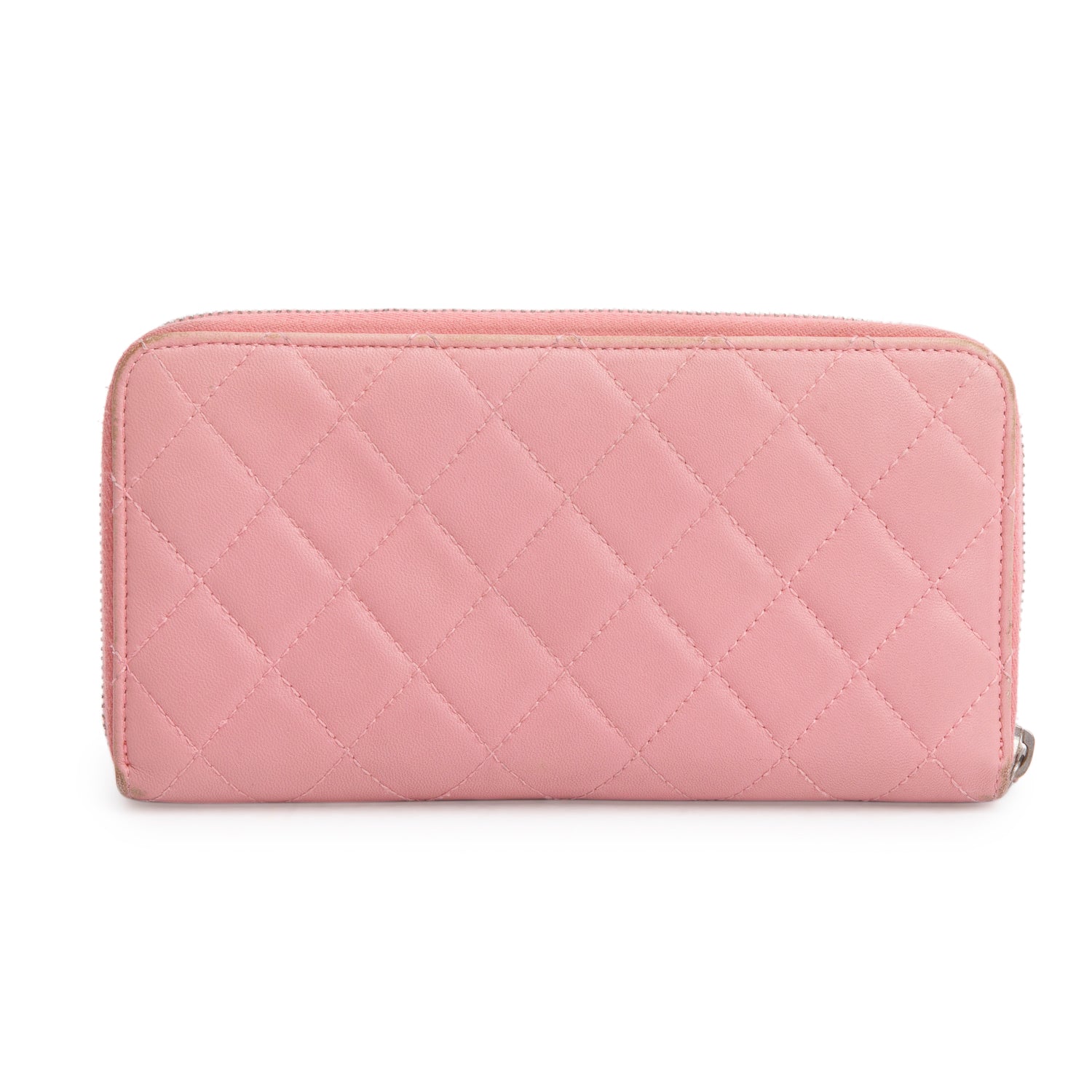 Chanel Pink Lambskin Leather Classic Long Zipped Wallet