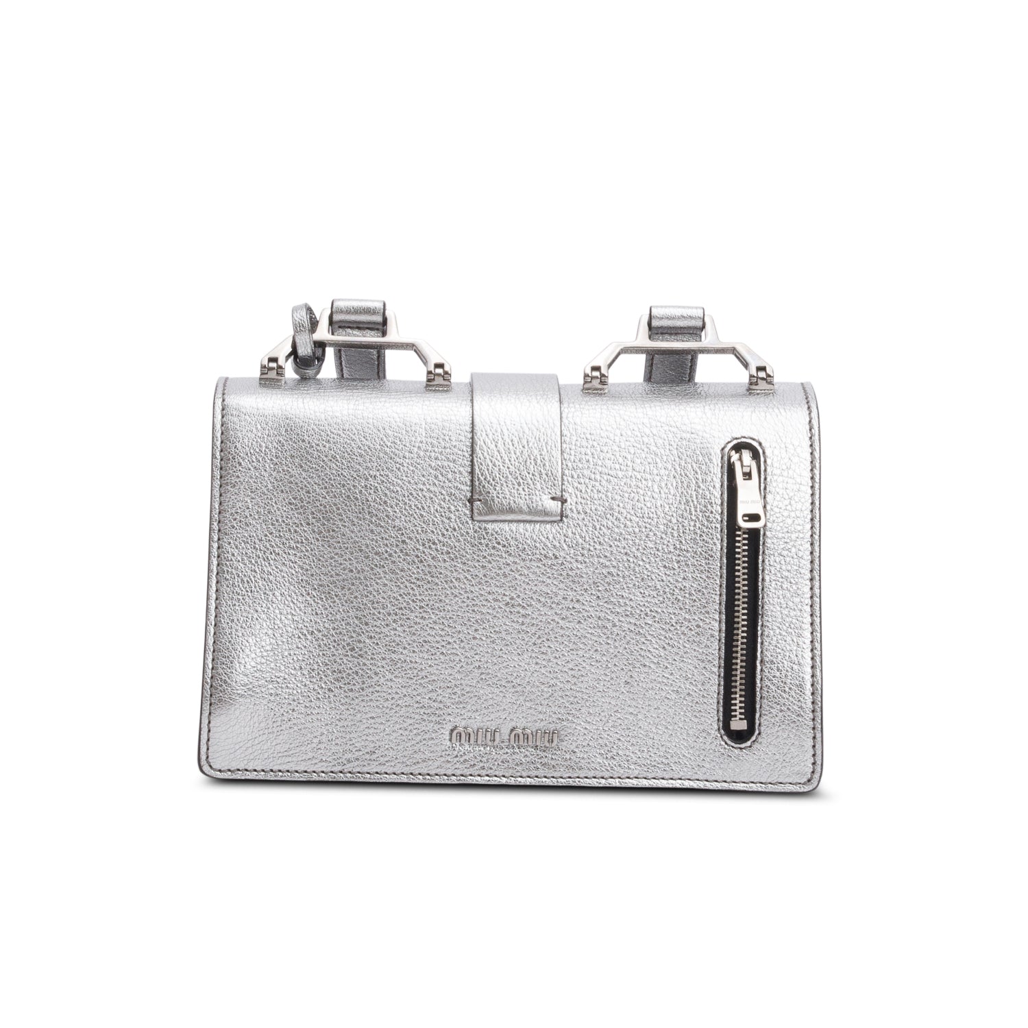Miu Miu Metallic Goatskin Leather Bandoliera Shoulder Bag w/ Authenticity Card