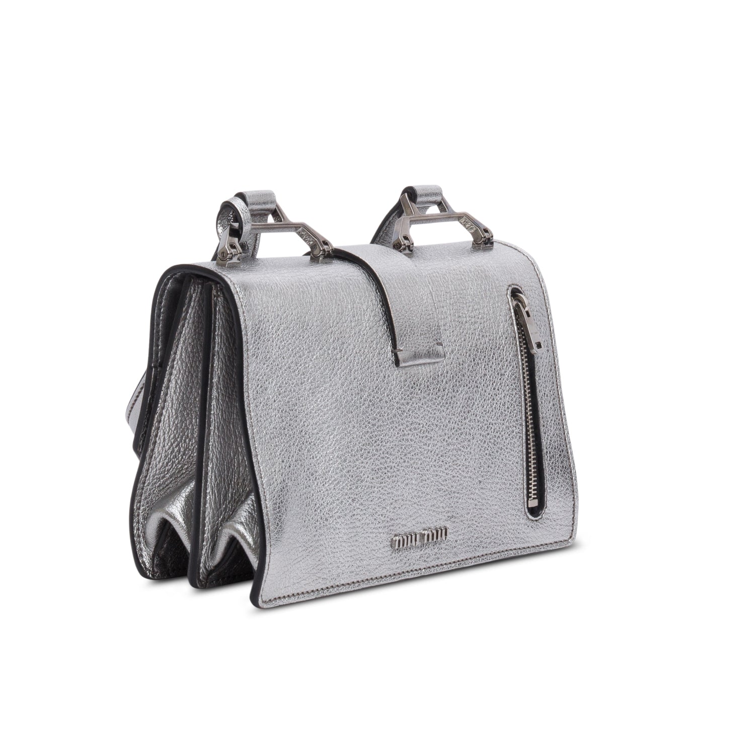 Miu Miu Metallic Goatskin Leather Bandoliera Shoulder Bag w/ Authenticity Card