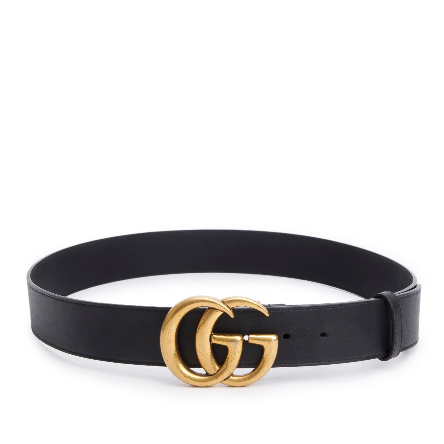 Gucci GG Marmont Black Wide Leather Belt 100 40 w/ Box