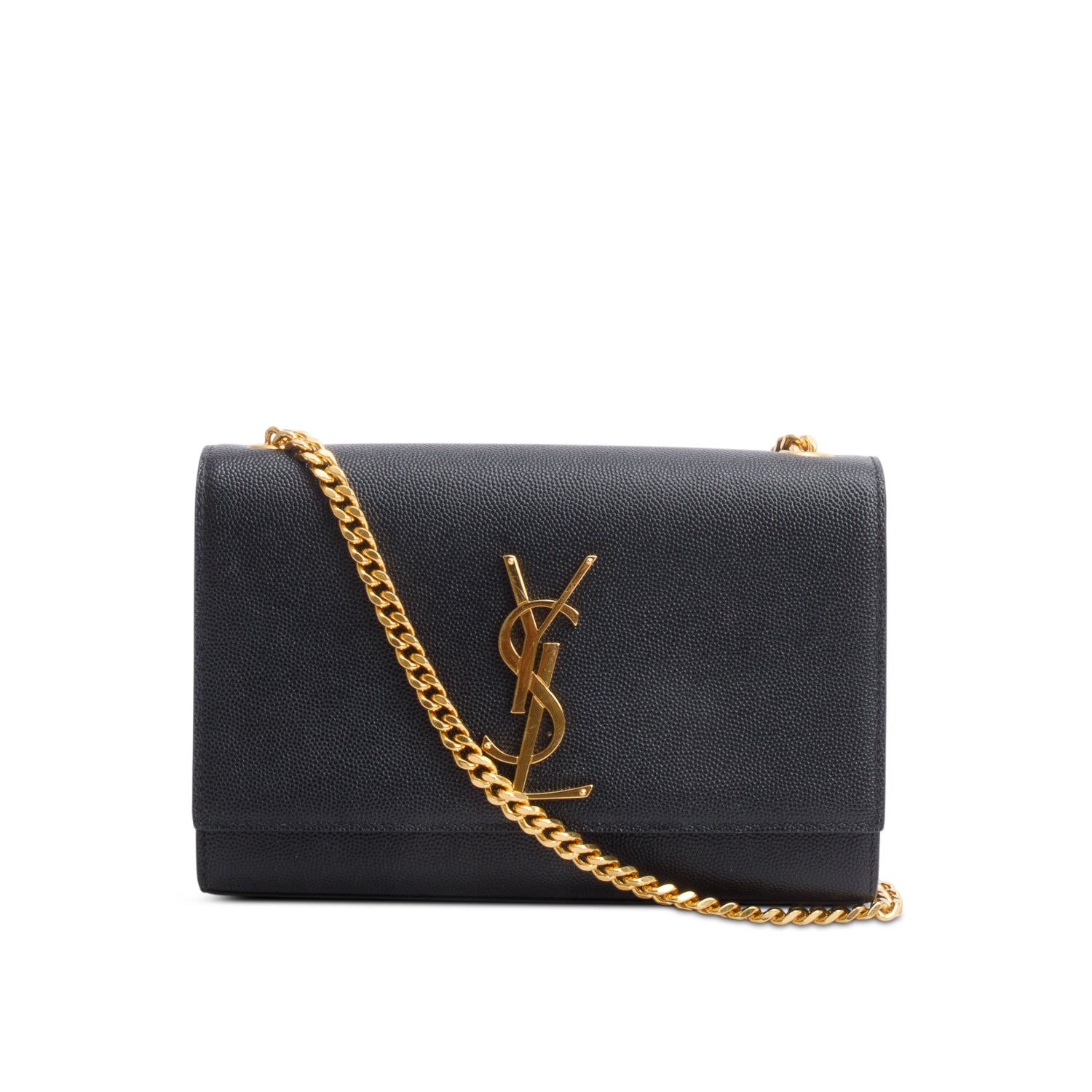 Saint Laurent 2024 Black Grain De Poudre Small Kate Chain Bag