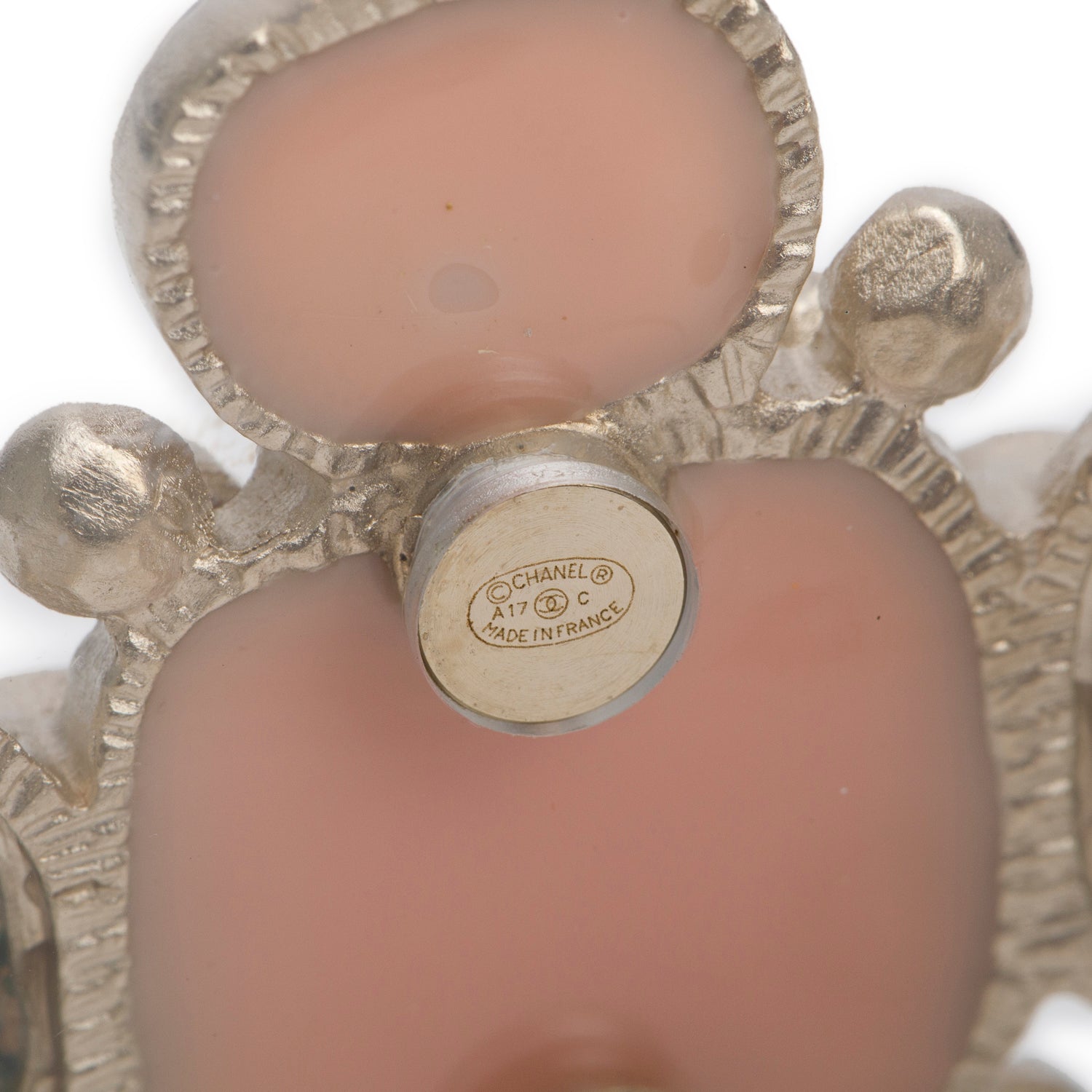 Chanel Gold-Plated Transparent Resin Faux Pearl & Gripoix CC Hinged Bangle Bracelet w/ Box